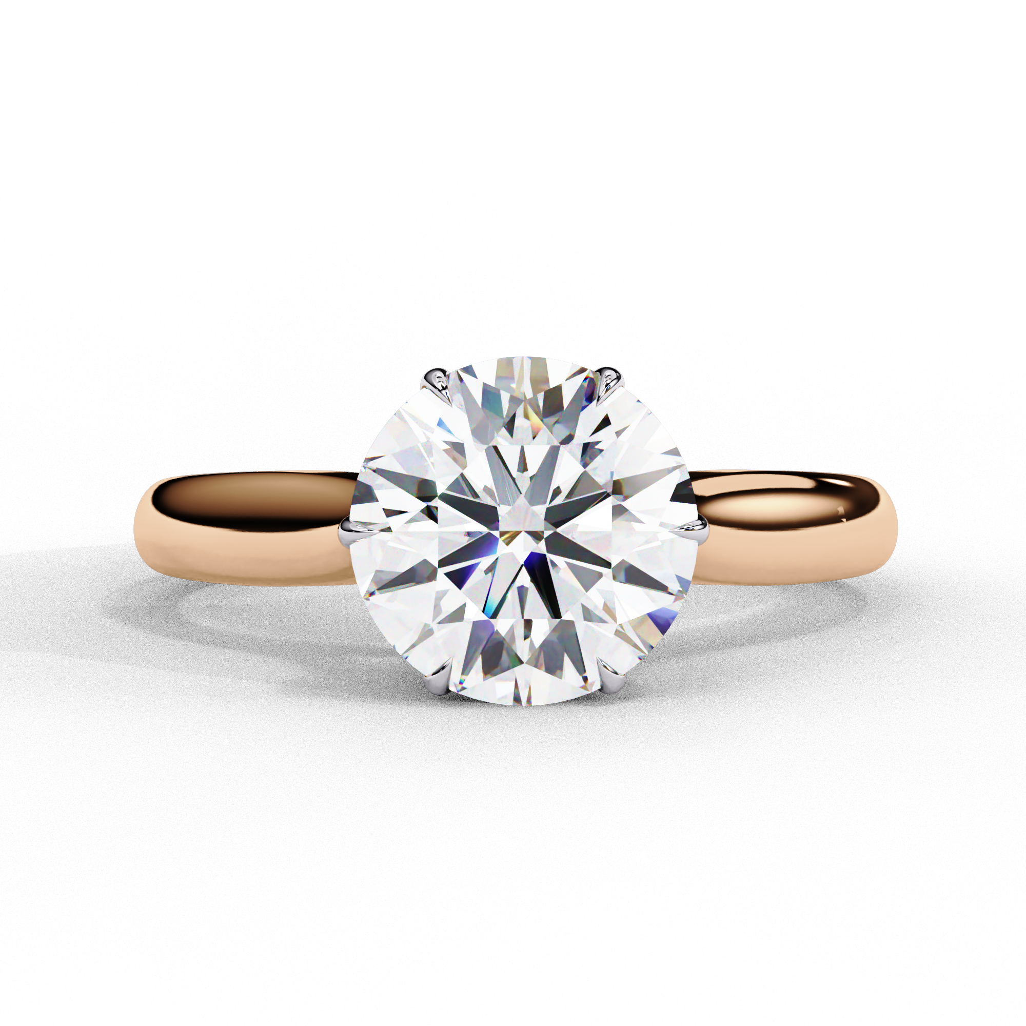 Luxury 1.92 Carat Round Shape Lab Grown Diamond Engagement Ring