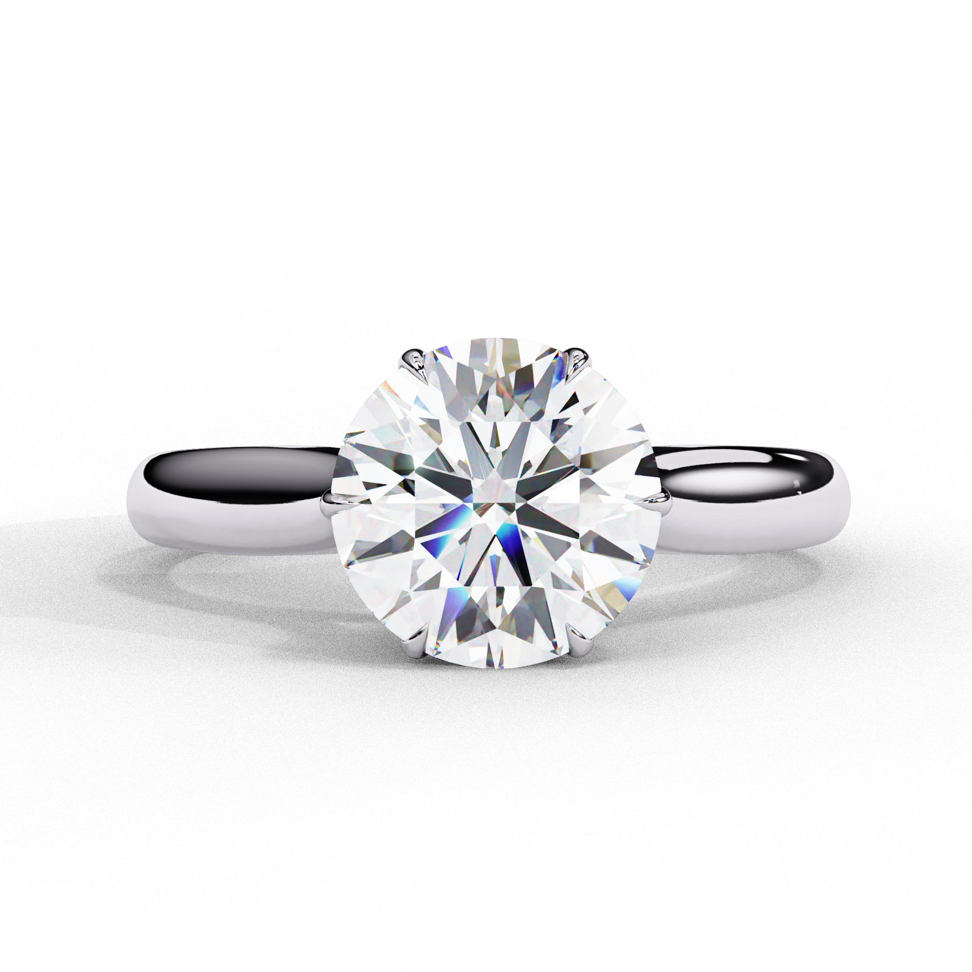 Luxury 1.92 Carat Round Shape Lab Grown Diamond Engagement Ring