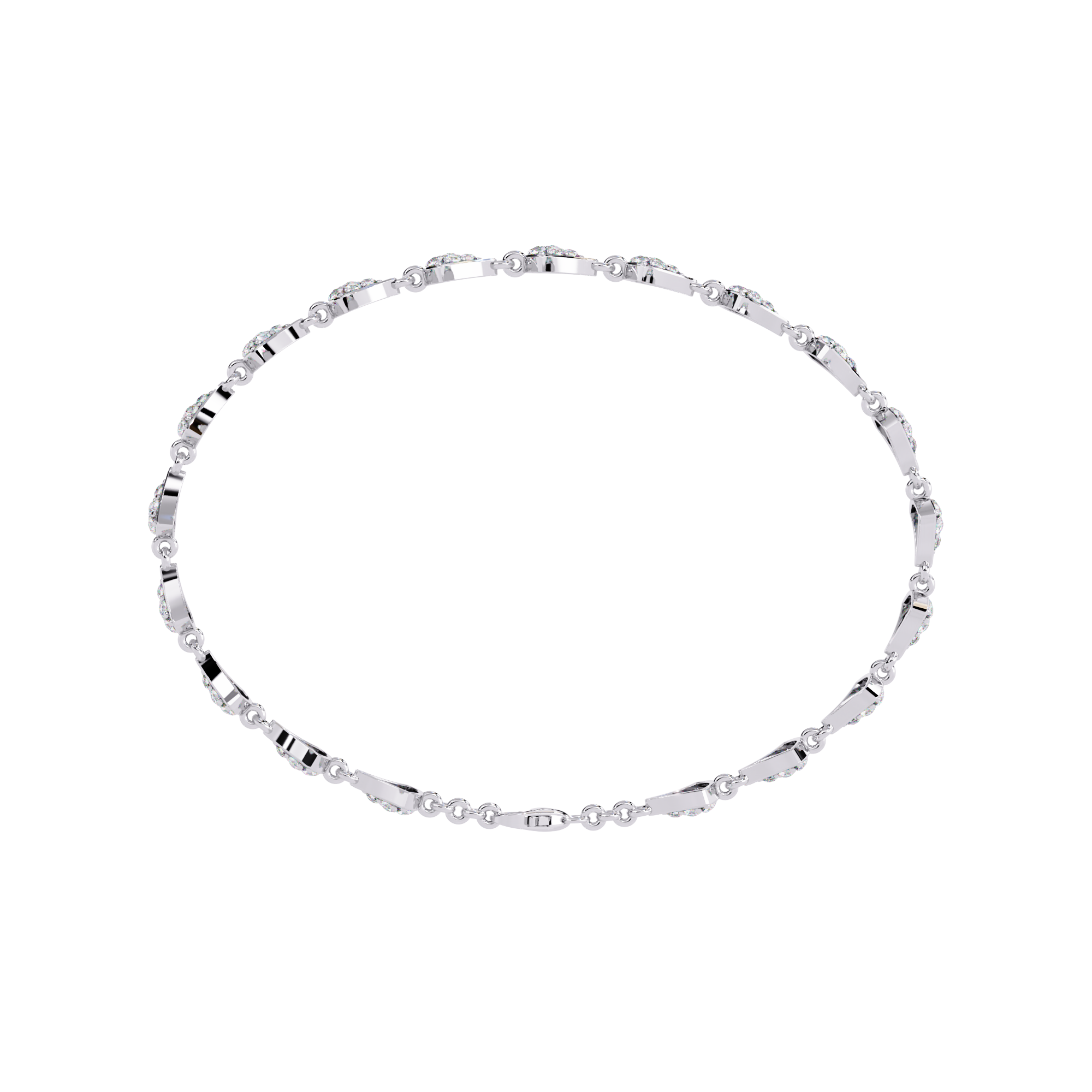 Solitairekart 1.05ct X and O Natural Diamond Tennis Bracelet-HI Color, VS-SI Clarity