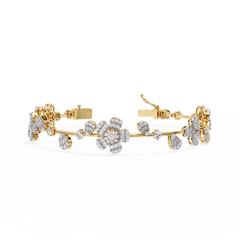 Solitairekart 2.36ct Floral Diamond Gold Bracelet-HI Color, VS-SI Clarity