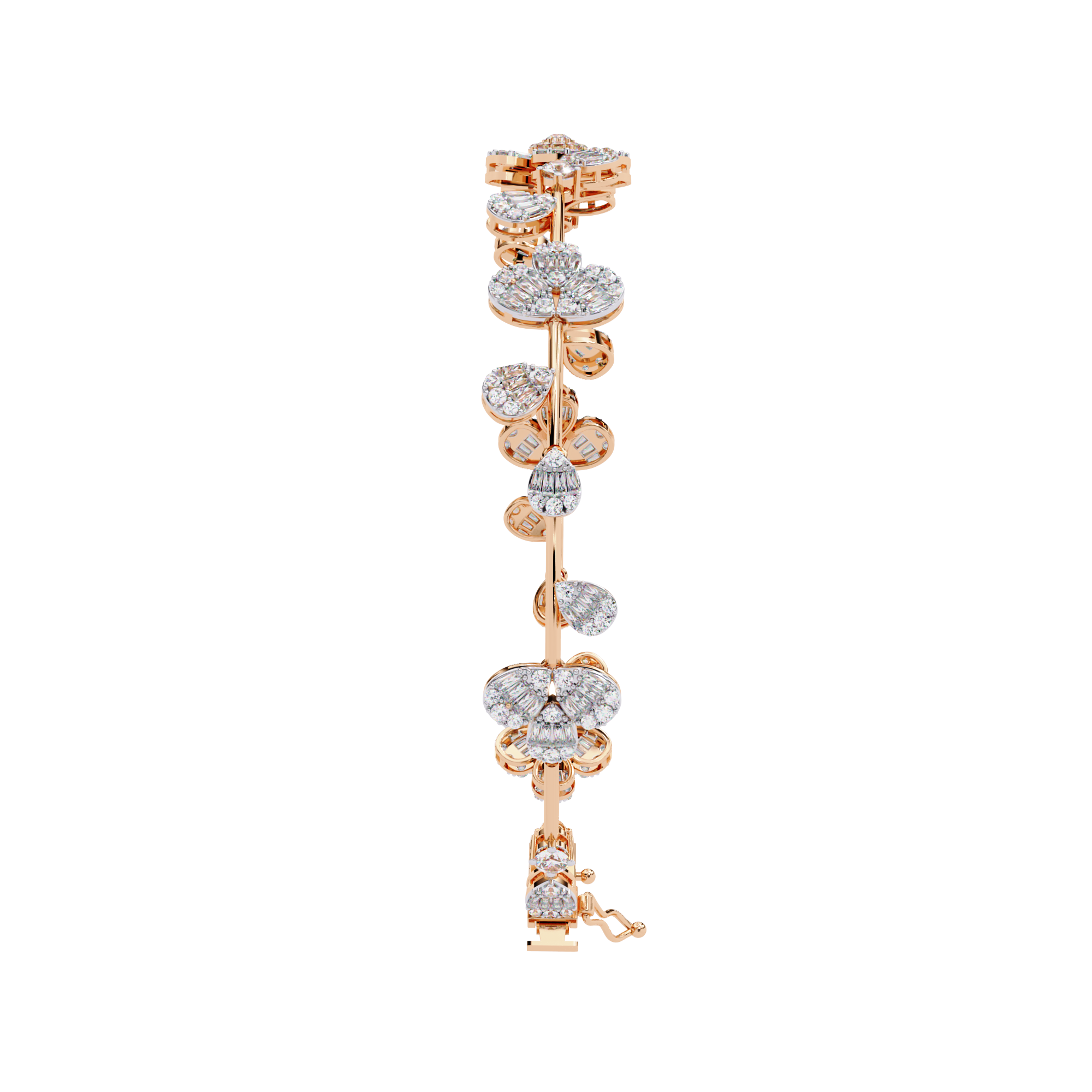 Solitairekart 2.36ct Floral Diamond Gold Bracelet-HI Color, VS-SI Clarity