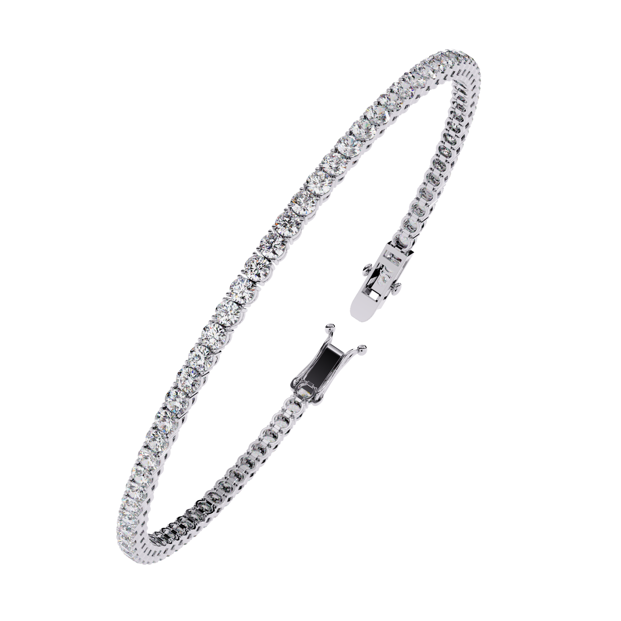 Solitairekart 3.89ct Round Lab Grown Diamond Tennis Bracelet