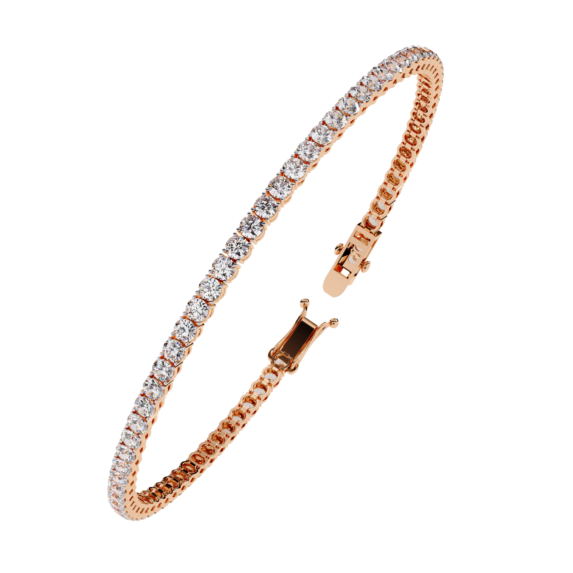 Solitairekart 3.89ct Round Lab Grown Diamond Tennis Bracelet