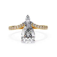 1.72 Carat Pear & Round Shape Lab Grown Diamond Engagement Ring