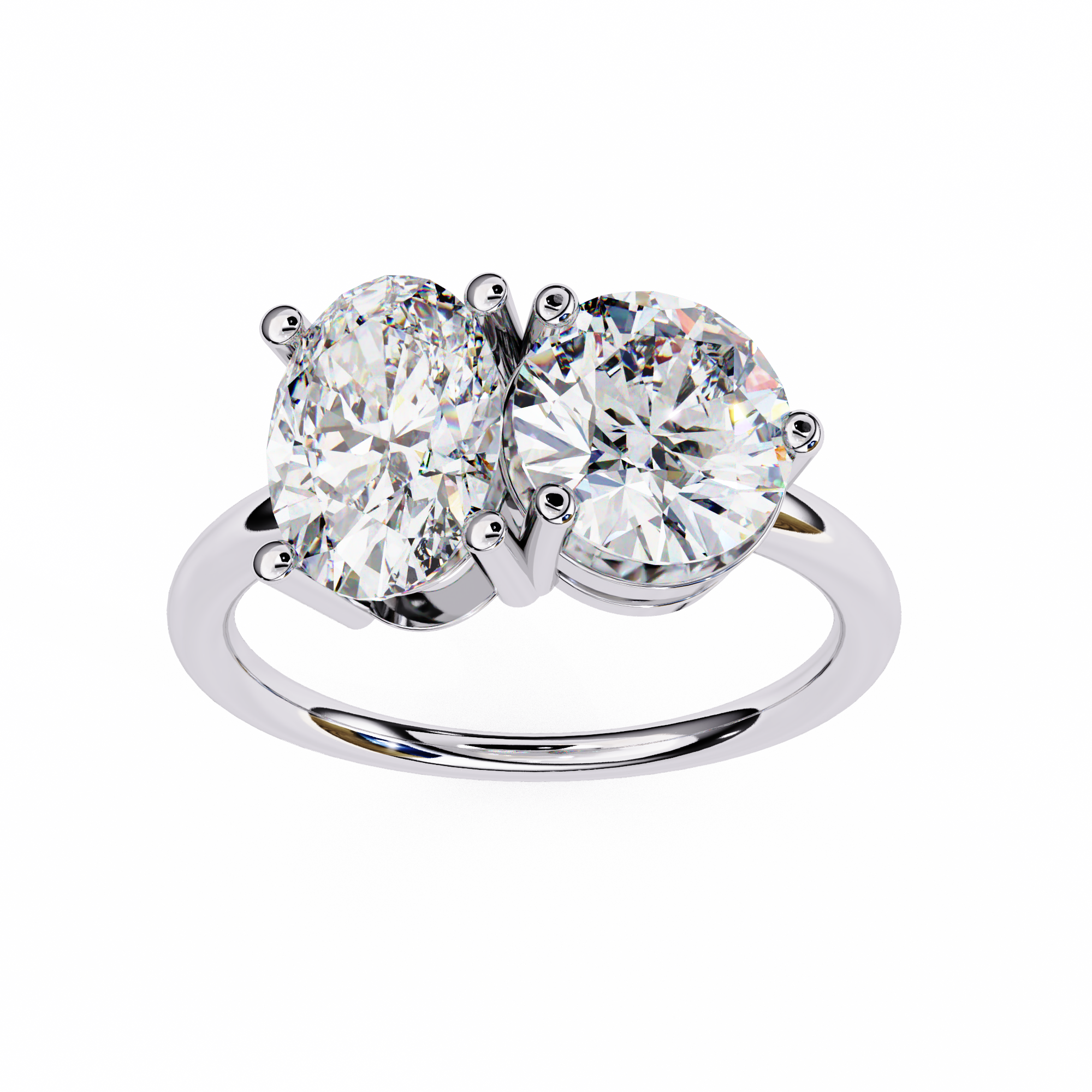 Elegant 3.32 Carat Lab Grown Diamond Two-Tone Engagement Ring