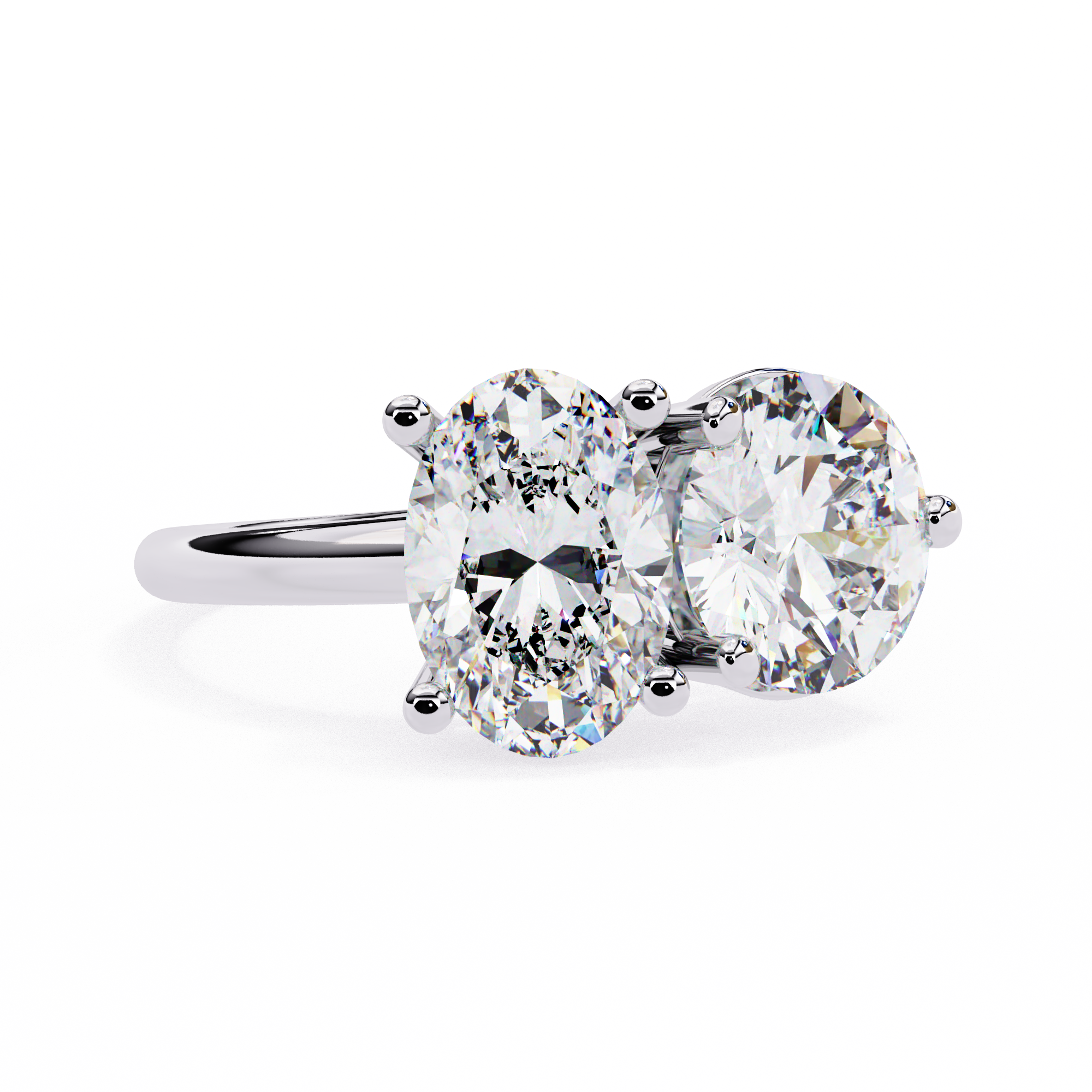 Elegant 3.32 Carat Lab Grown Diamond Two-Tone Engagement Ring