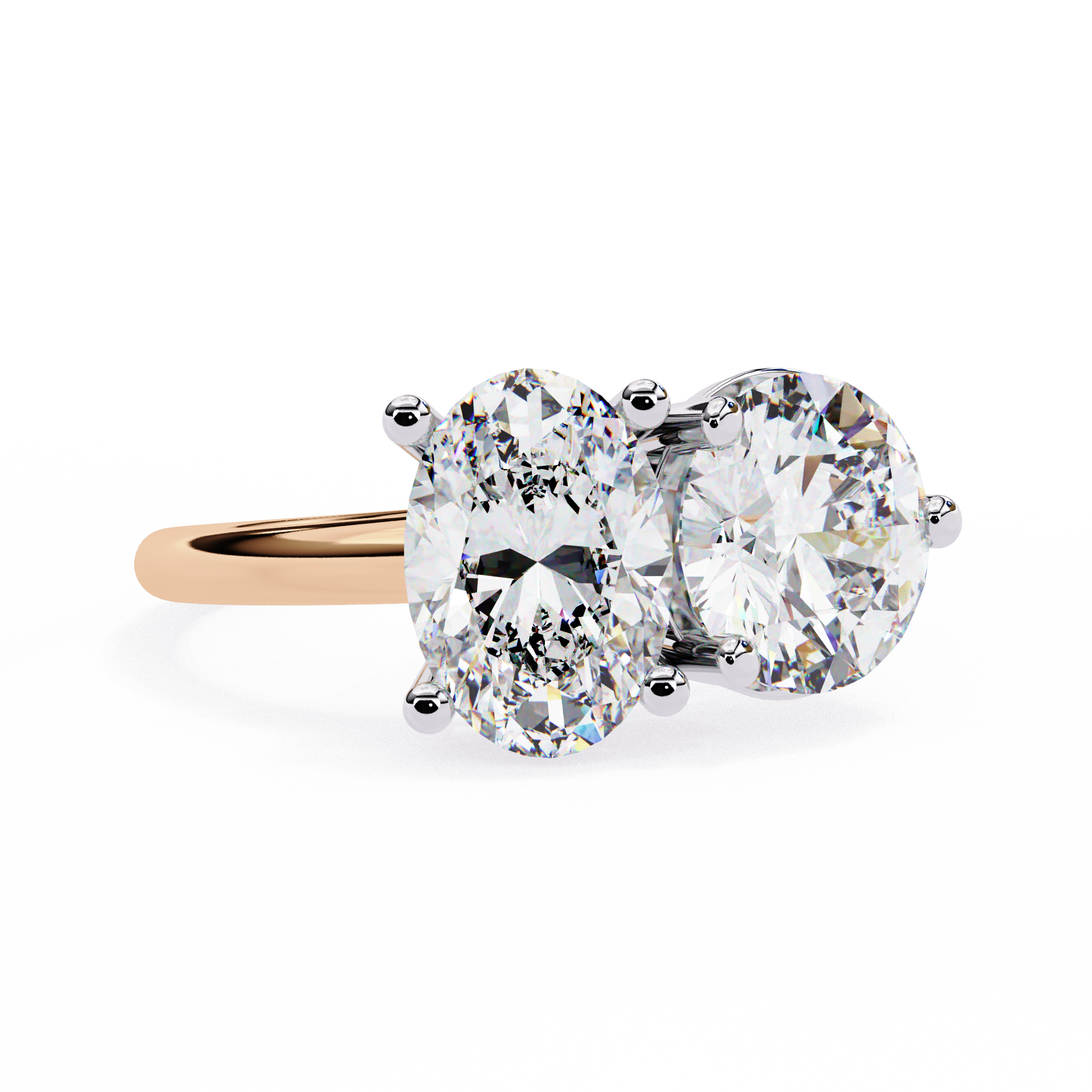 Elegant 3.32 Carat Lab Grown Diamond Two-Tone Engagement Ring