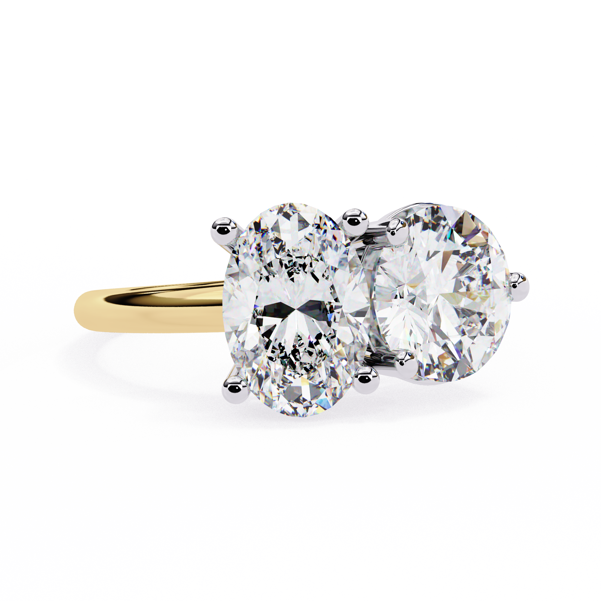 Elegant 3.32 Carat Lab Grown Diamond Two-Tone Engagement Ring