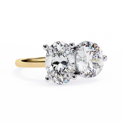 Elegant 3.32 Carat Lab Grown Diamond Two-Tone Engagement Ring