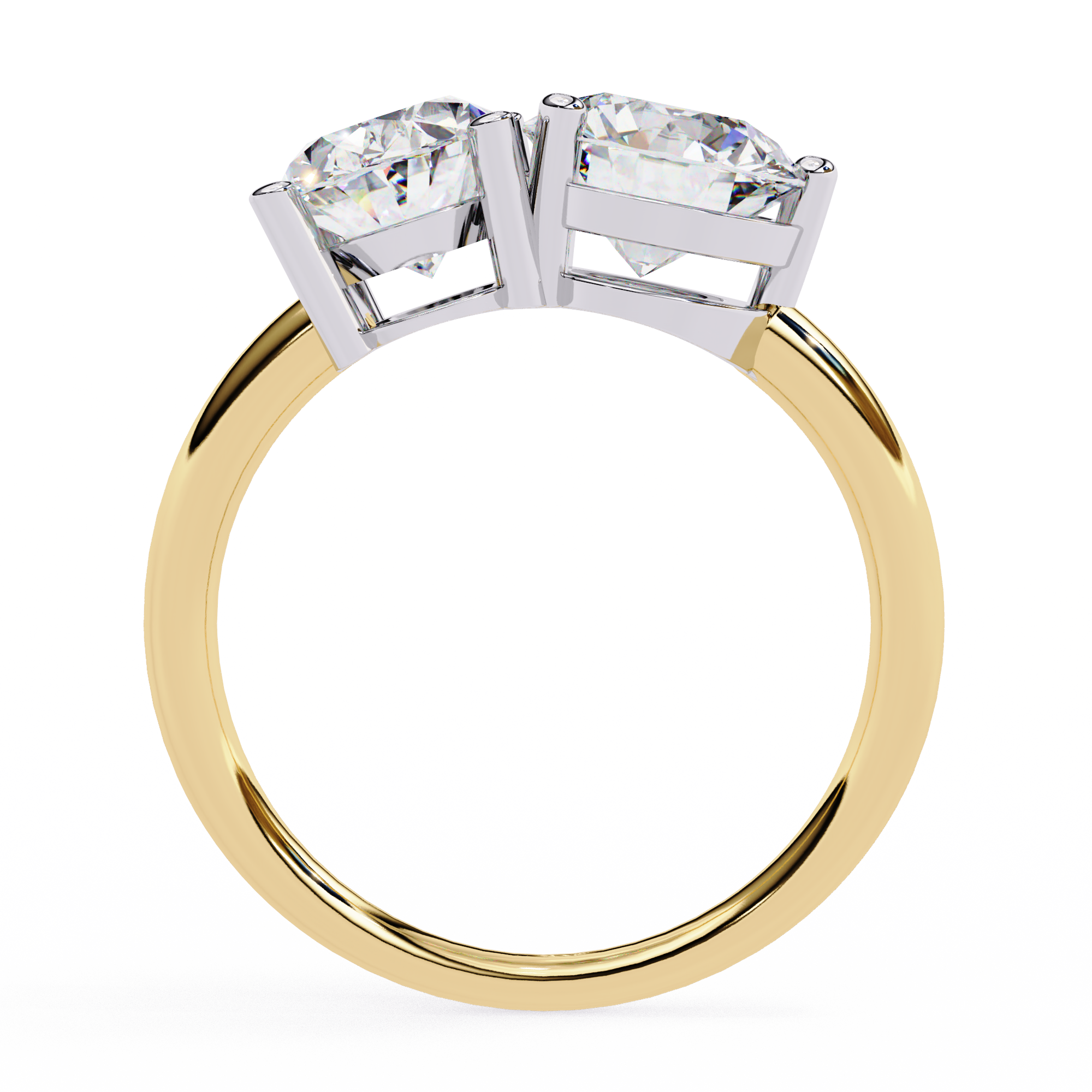 Elegant 3.32 Carat Lab Grown Diamond Two-Tone Engagement Ring