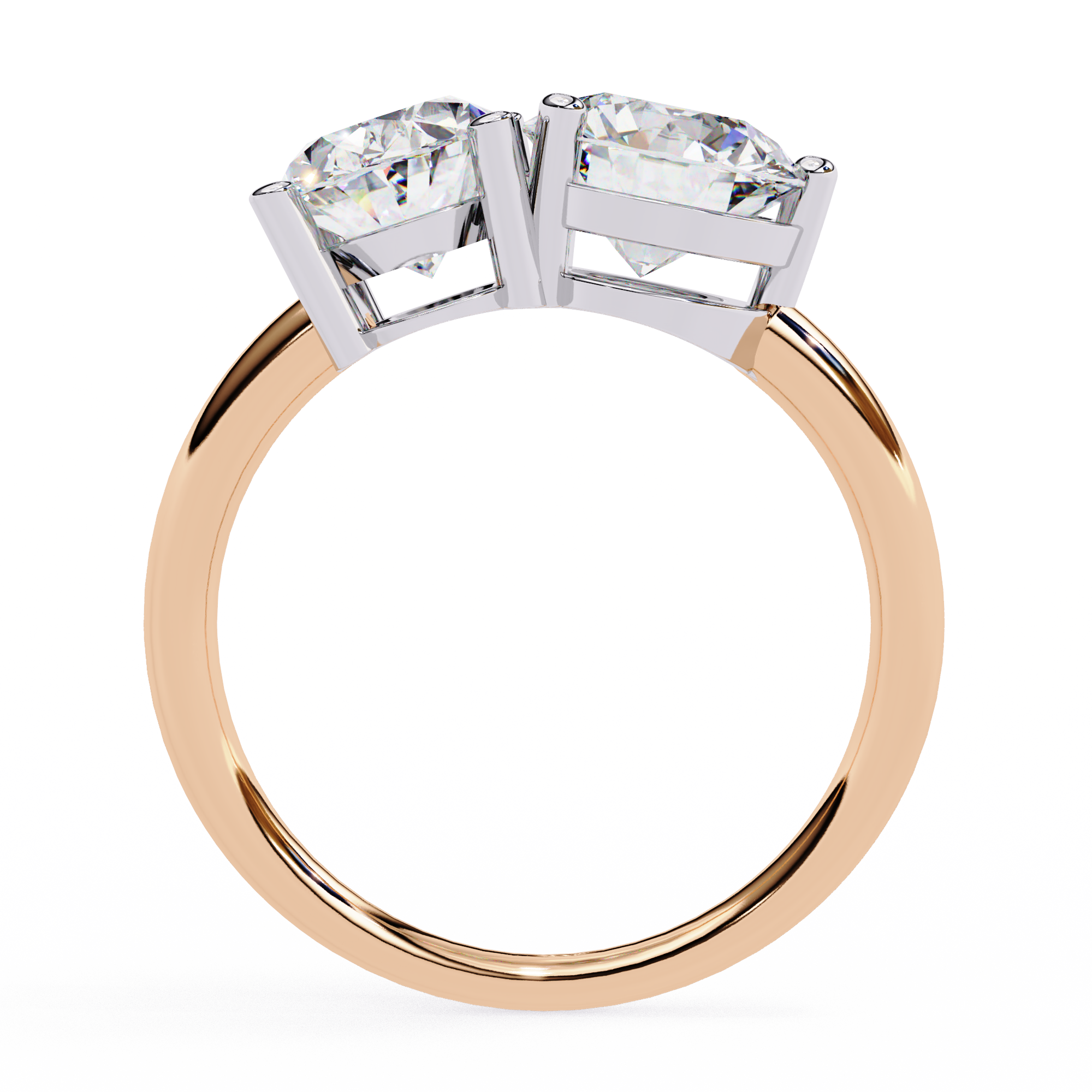 Elegant 3.32 Carat Lab Grown Diamond Two-Tone Engagement Ring