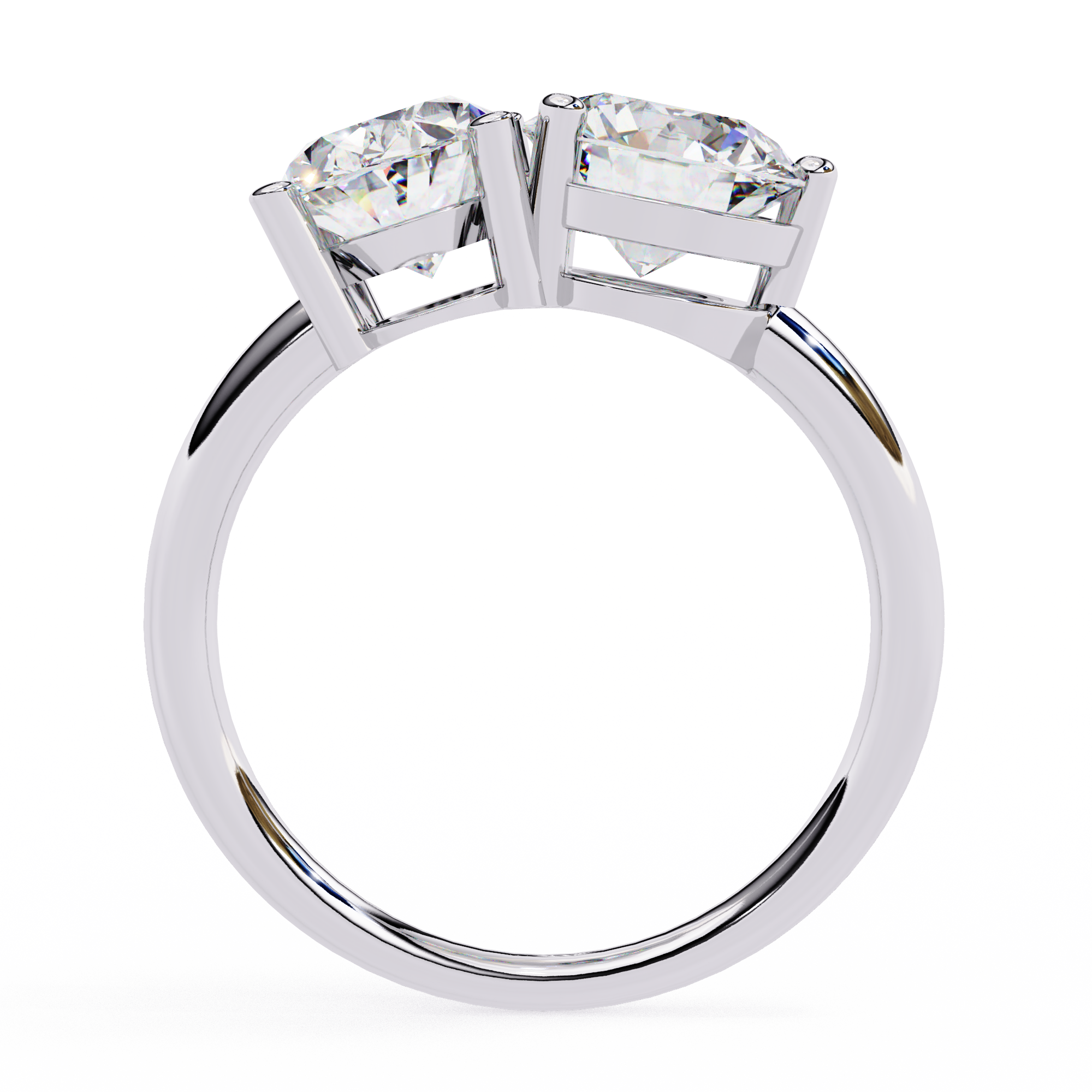 Elegant 3.32 Carat Lab Grown Diamond Two-Tone Engagement Ring