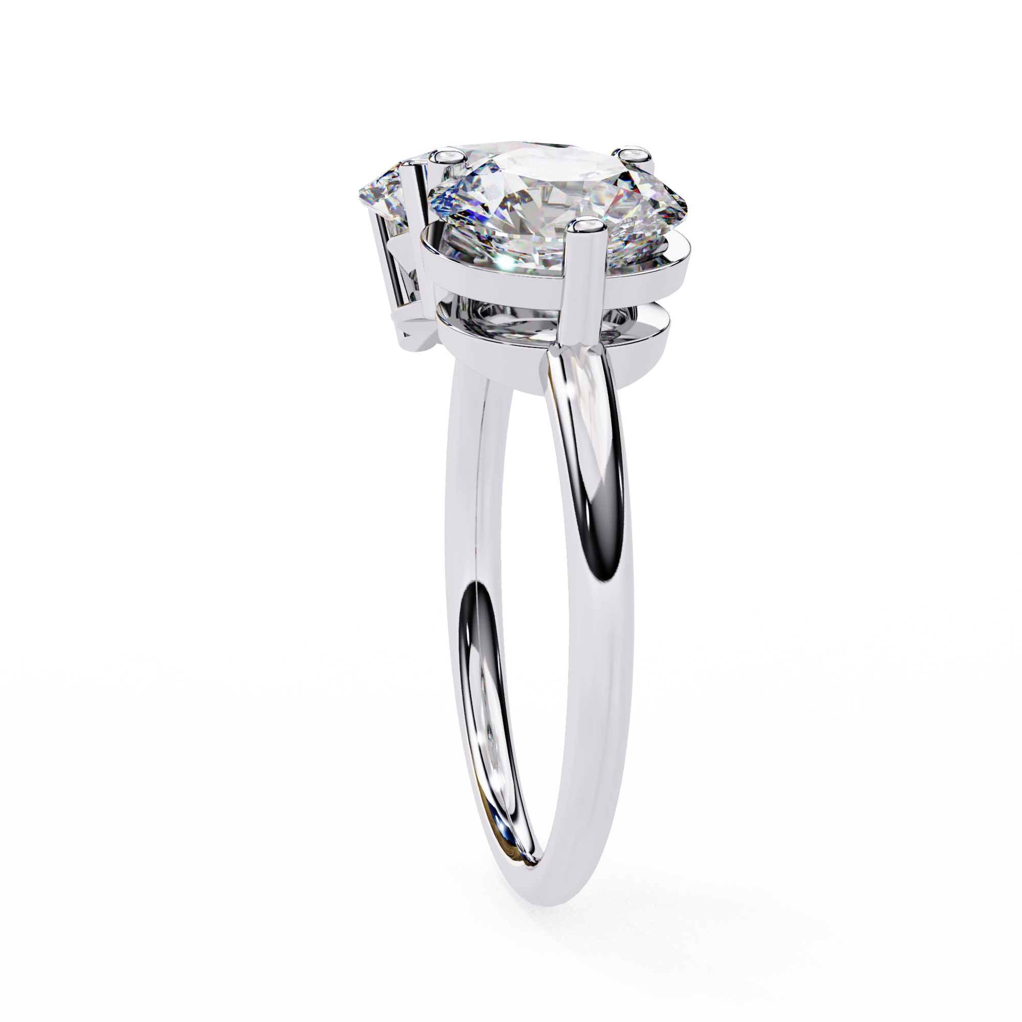 Elegant 3.32 Carat Lab Grown Diamond Two-Tone Engagement Ring