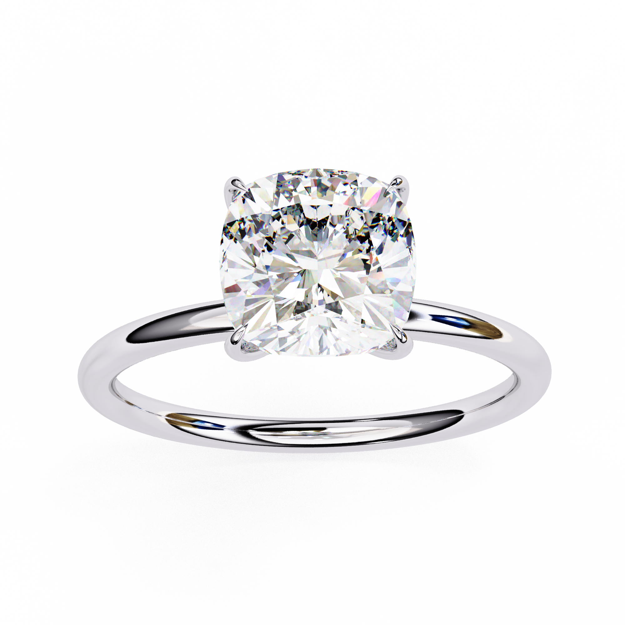 2.65 Carat Cushion Cut Lab Grown Diamond Solitaire Ring