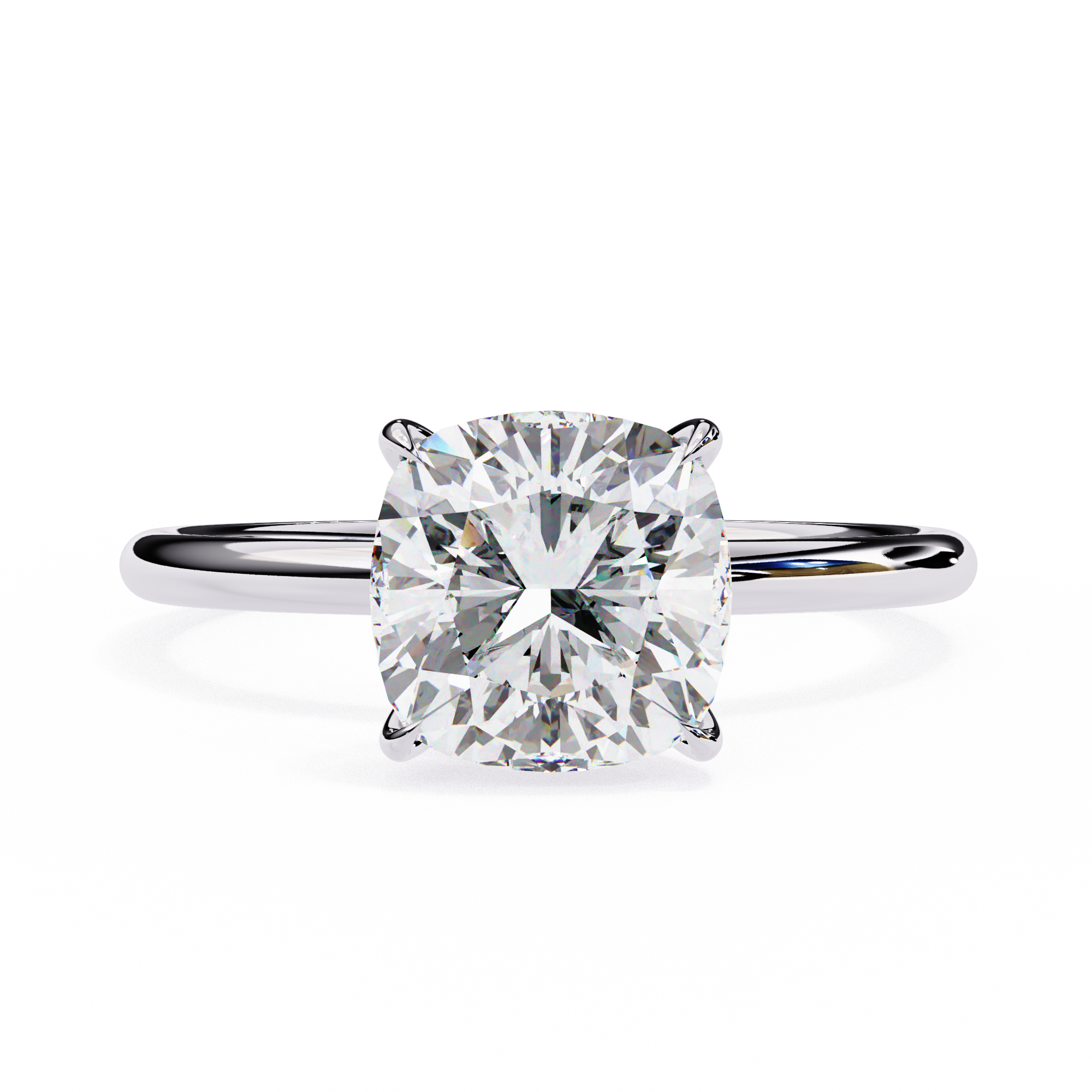 2.65 Carat Cushion Cut Lab Grown Diamond Solitaire Ring