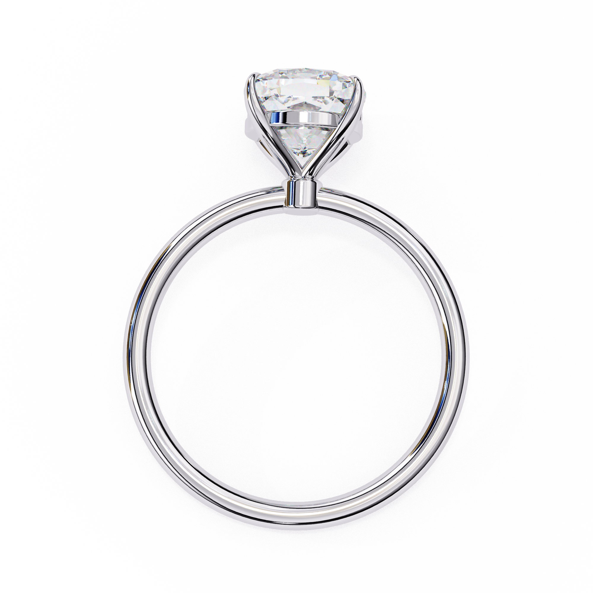 2.65 Carat Cushion Cut Lab Grown Diamond Solitaire Ring