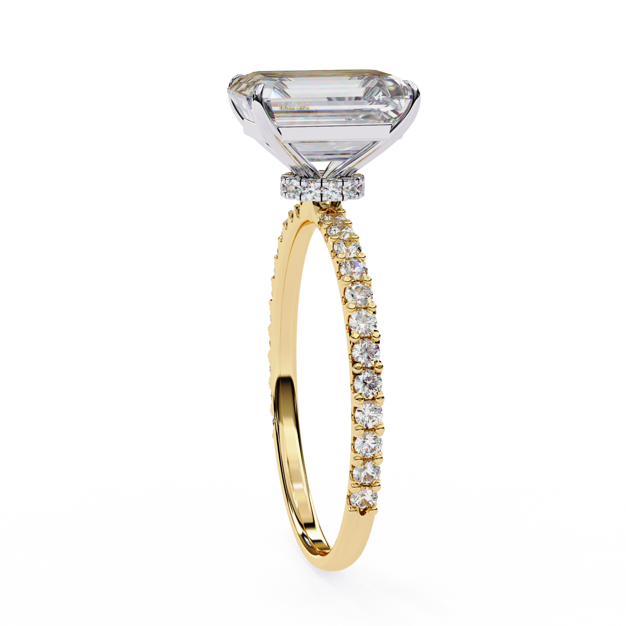Modern 2.60 CT Emerald Cut Lab Grown Diamond Engagement Ring