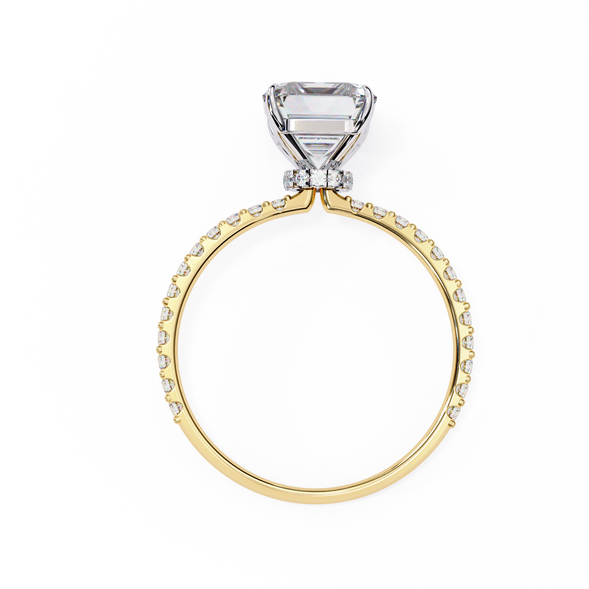 Modern 2.60 CT Emerald Cut Lab Grown Diamond Engagement Ring