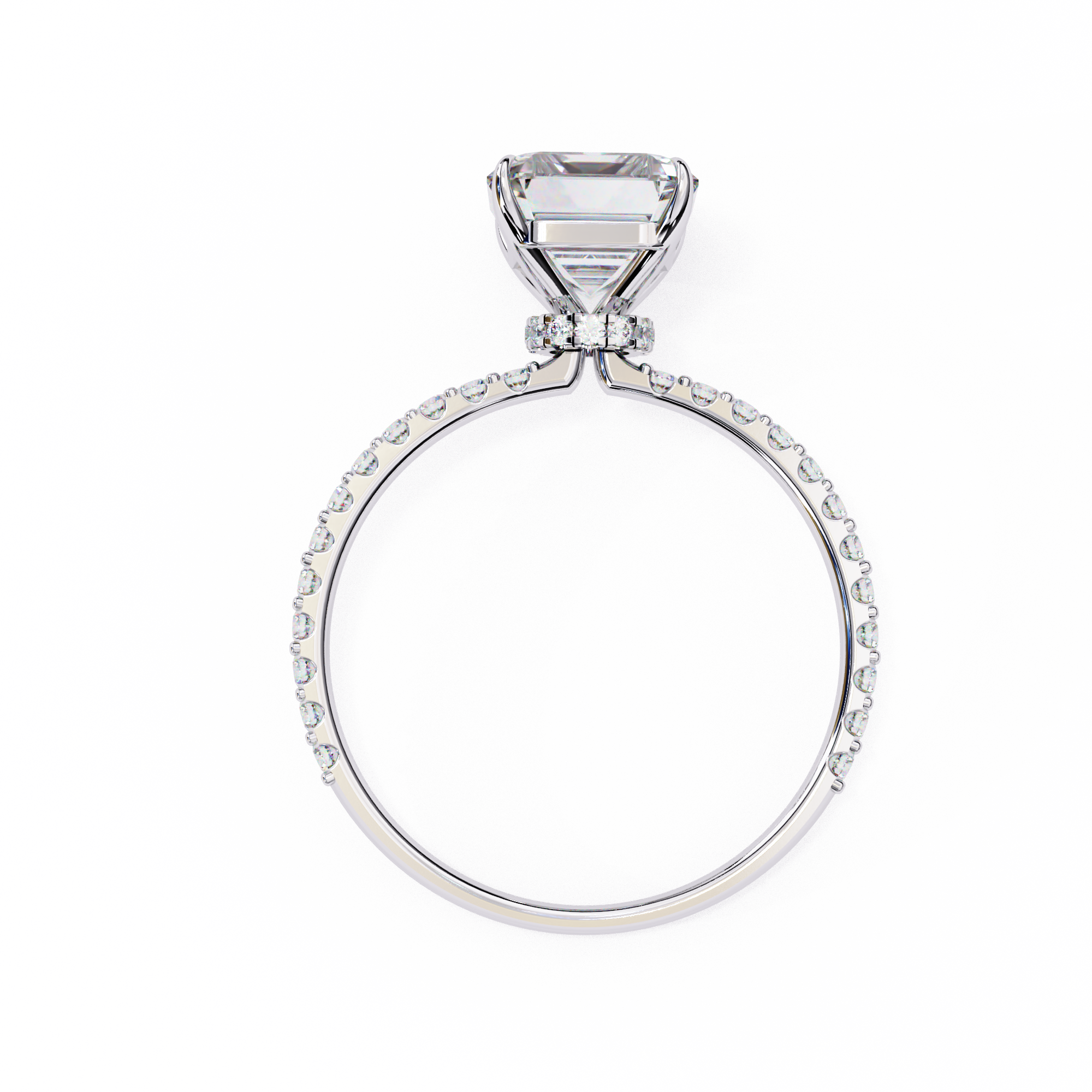 Modern 2.60 CT Emerald Cut Lab Grown Diamond Engagement Ring