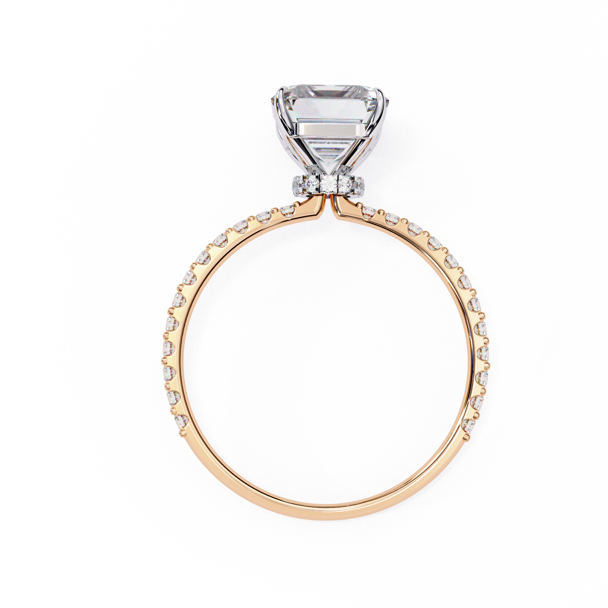 Modern 2.60 CT Emerald Cut Lab Grown Diamond Engagement Ring