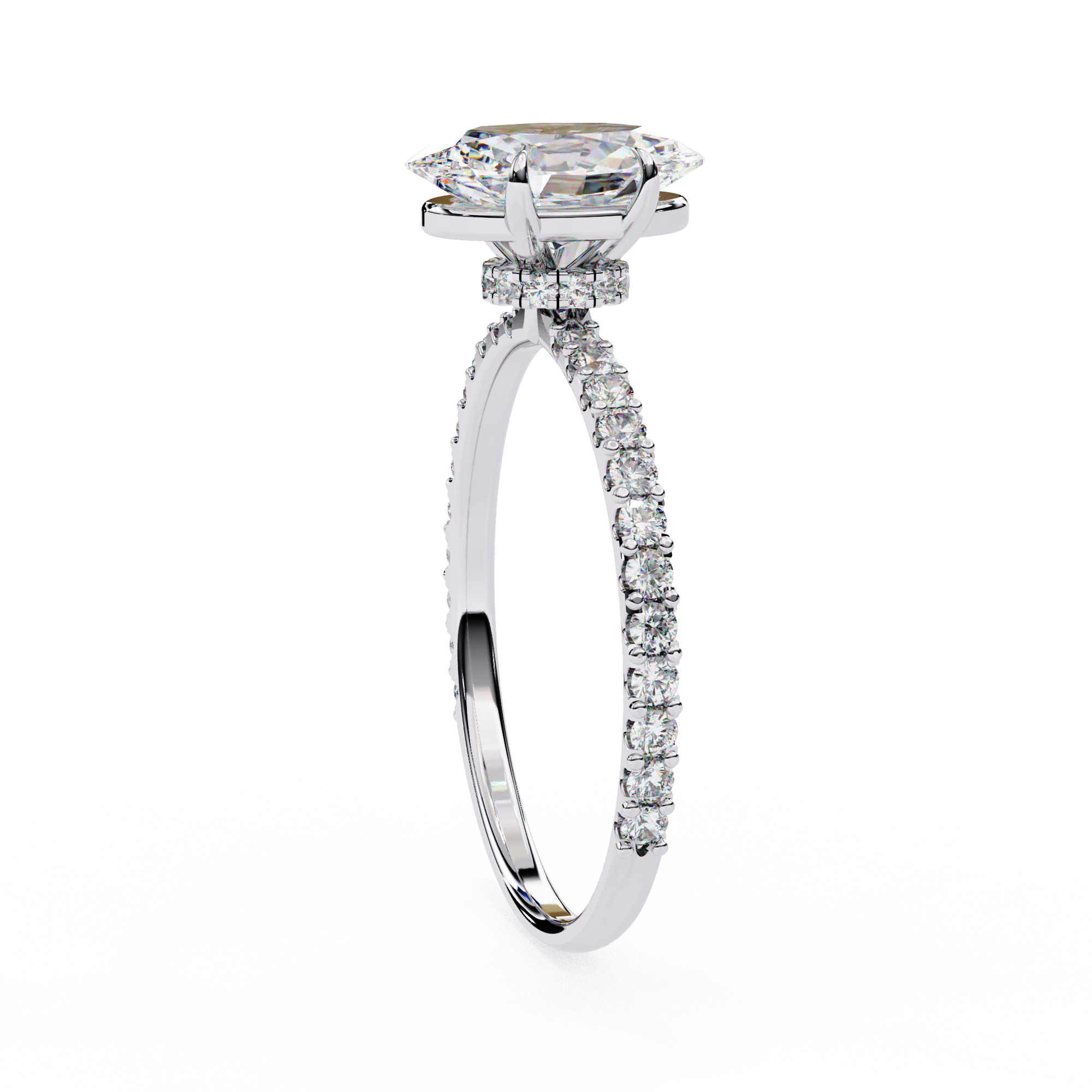 Luxury 1.495 Carat Oval Lab Grown Diamond Engagement Ring