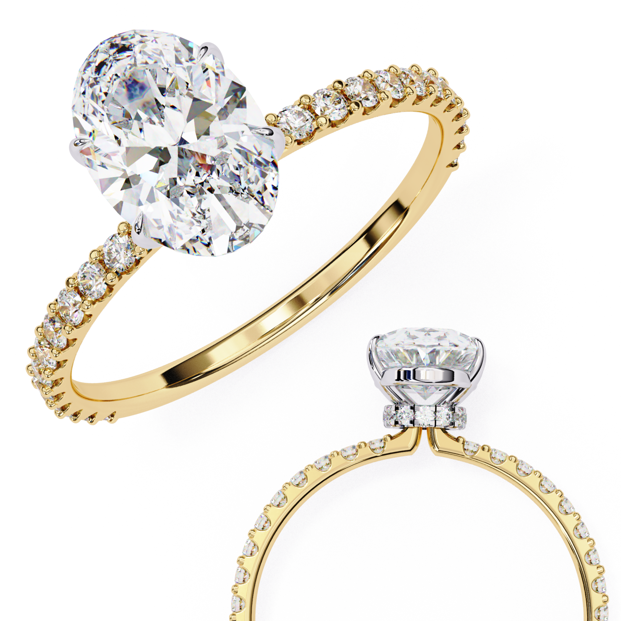 Luxury 1.495 Carat Oval Lab Grown Diamond Engagement Ring