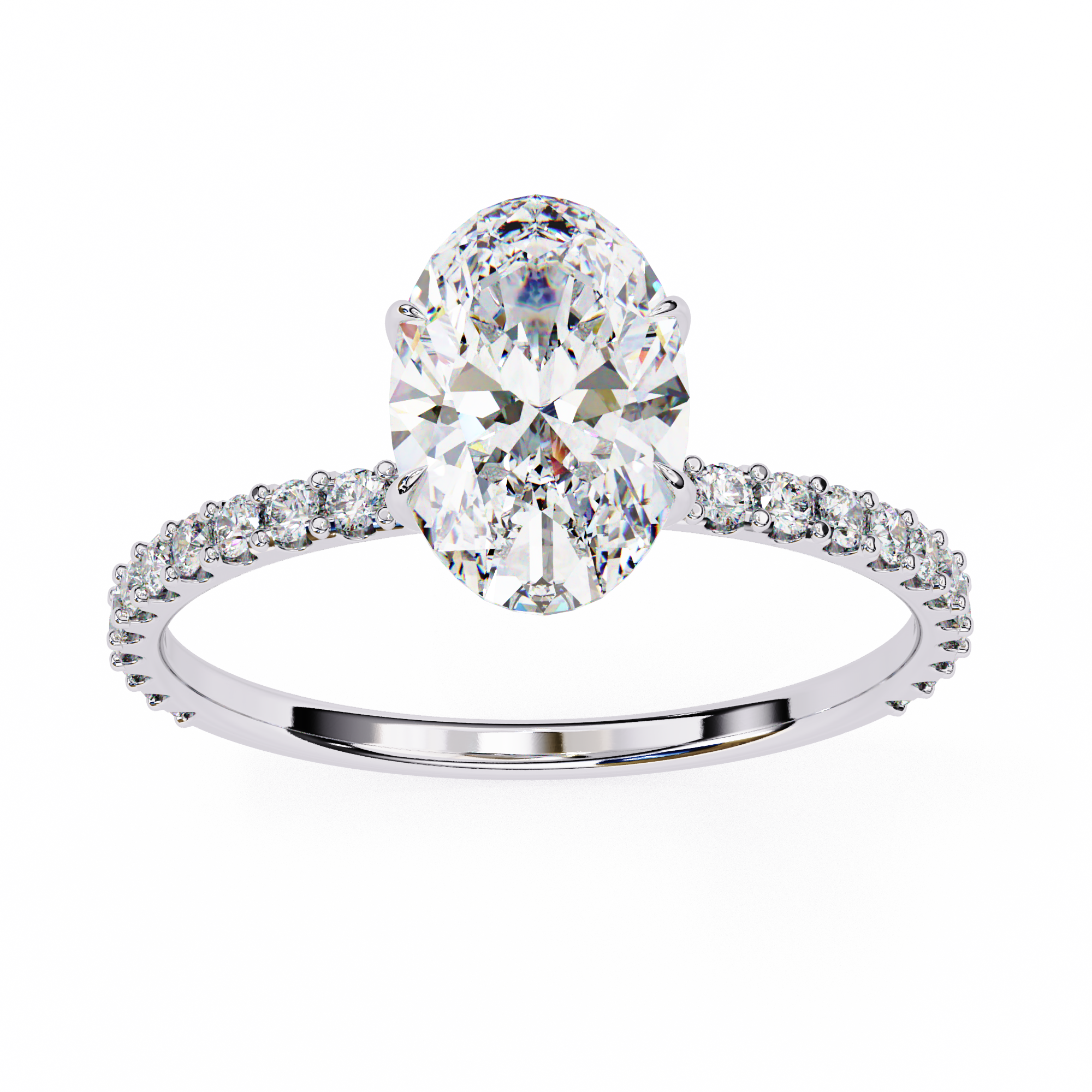 Luxury 1.495 Carat Oval Lab Grown Diamond Engagement Ring