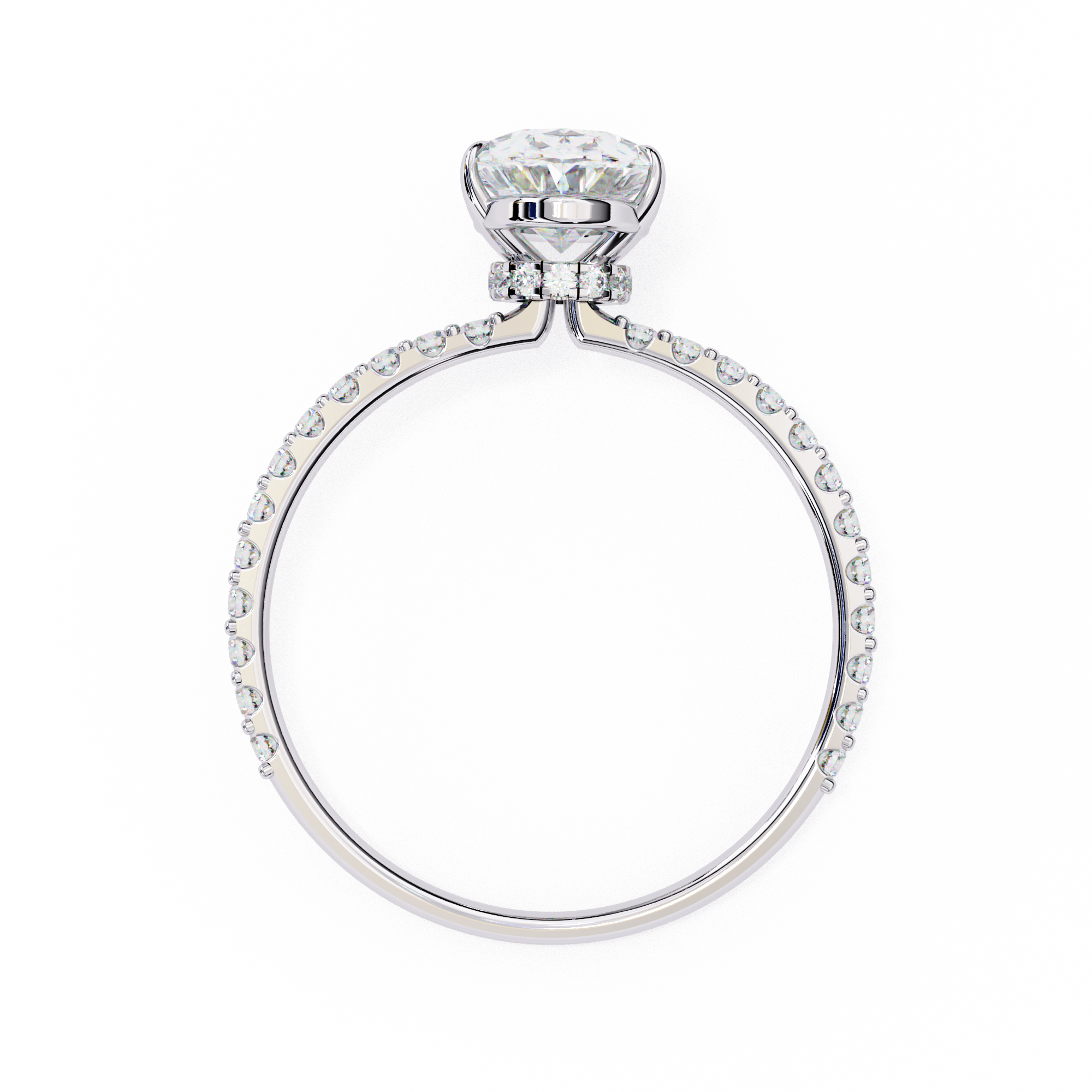 Luxury 1.495 Carat Oval Lab Grown Diamond Engagement Ring