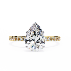 Solitairekart 1.18ct Pear Cut Natural Diamond Ring - H Color, VS1 Clarity