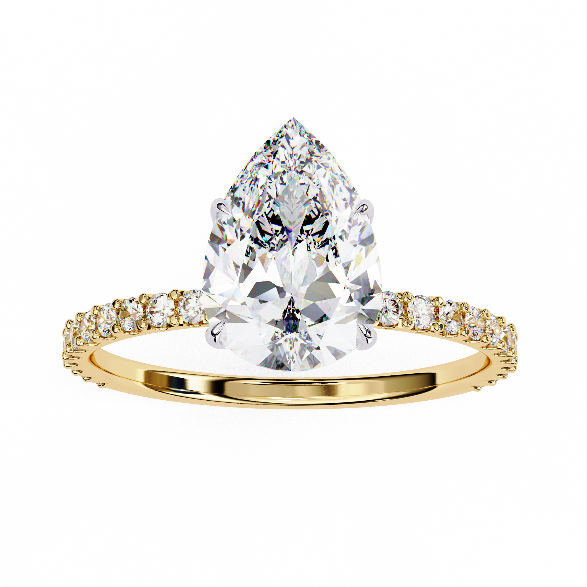 2.065 CT Pear Cut Lab Diamond Engagement Ring | E, VS2