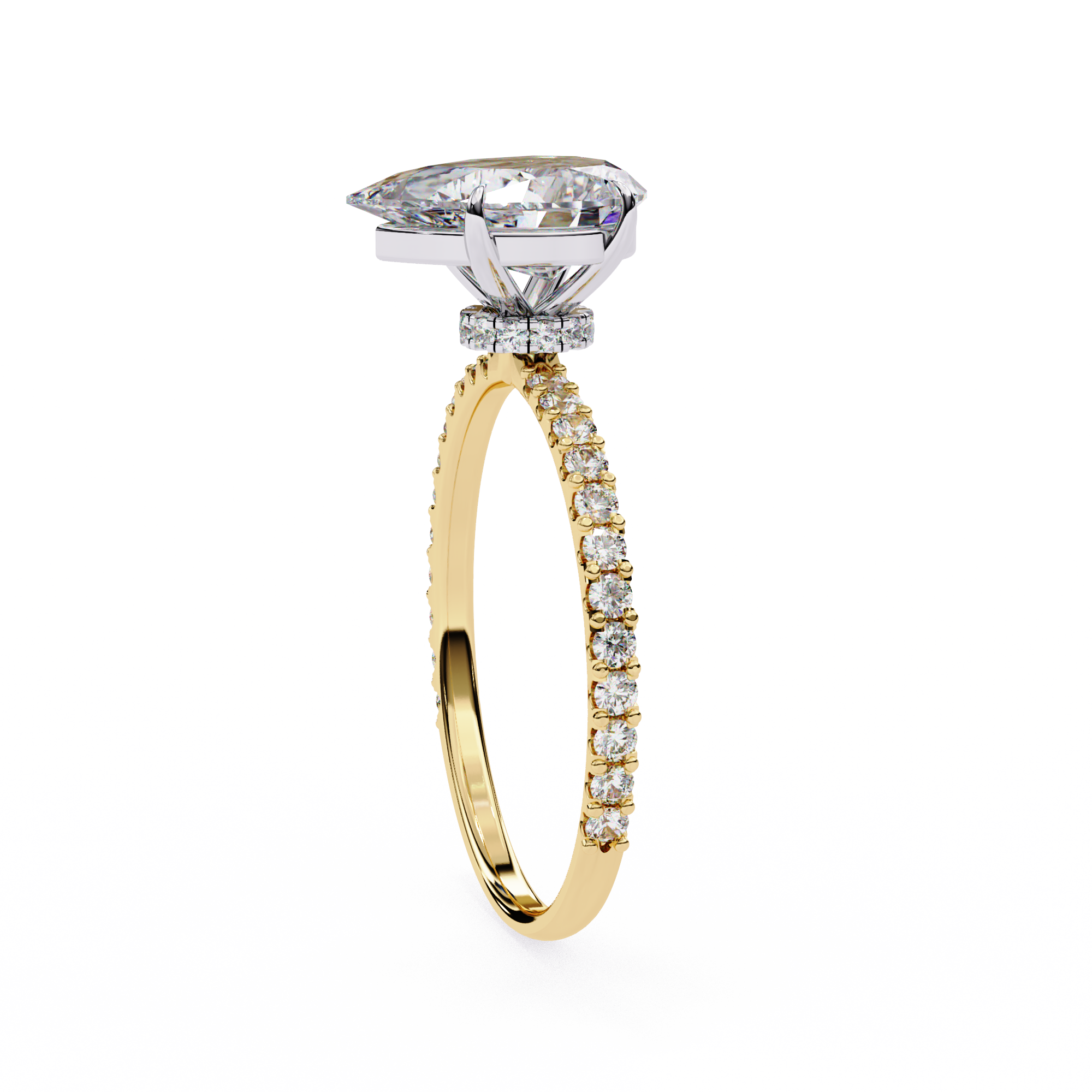 2.065 CT Pear Cut Lab Diamond Engagement Ring | E, VS2