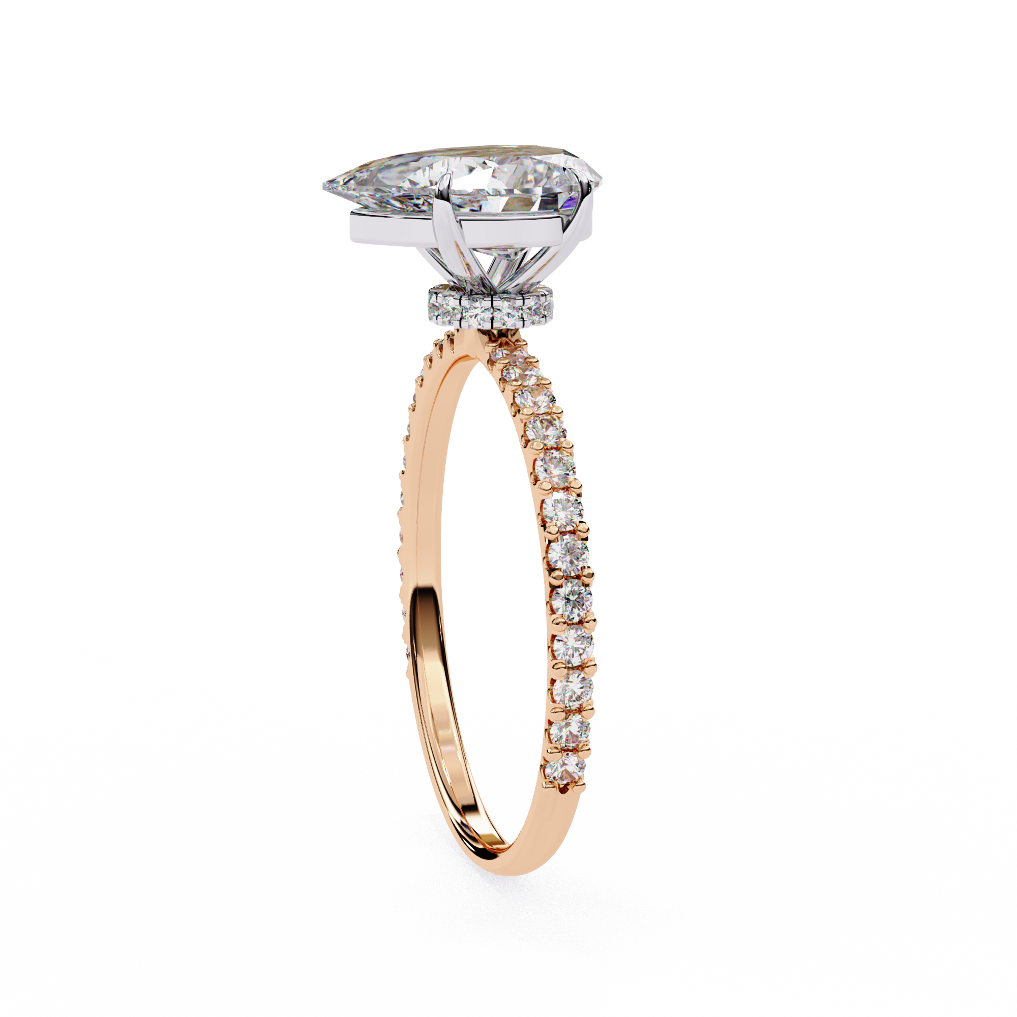 2.065 CT Pear Cut Lab Diamond Engagement Ring | E, VS2