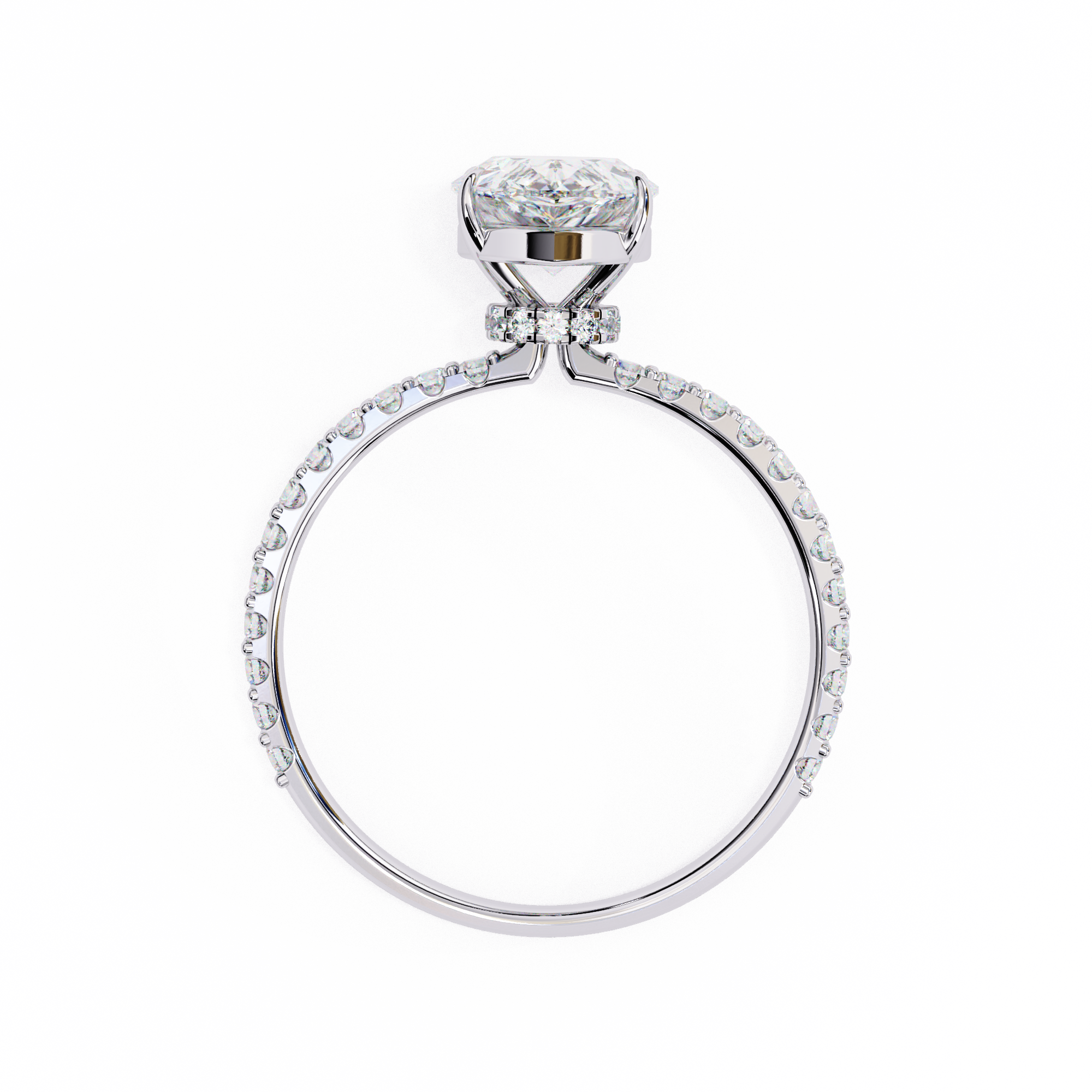2.065 CT Pear Cut Lab Diamond Engagement Ring | E, VS2