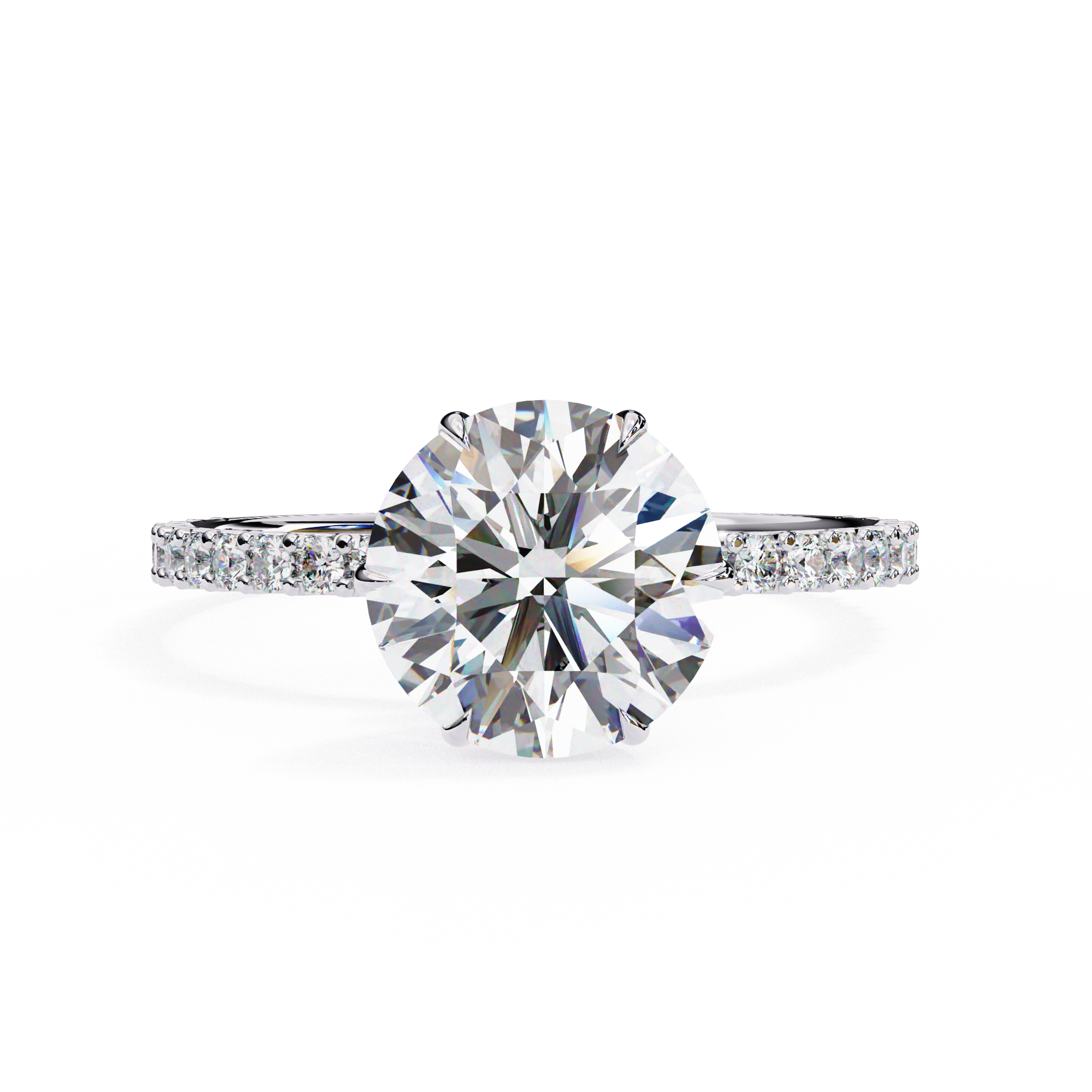 2.215 Carat Round Shape Lab Grown Diamond Solitaire Engagement Ring