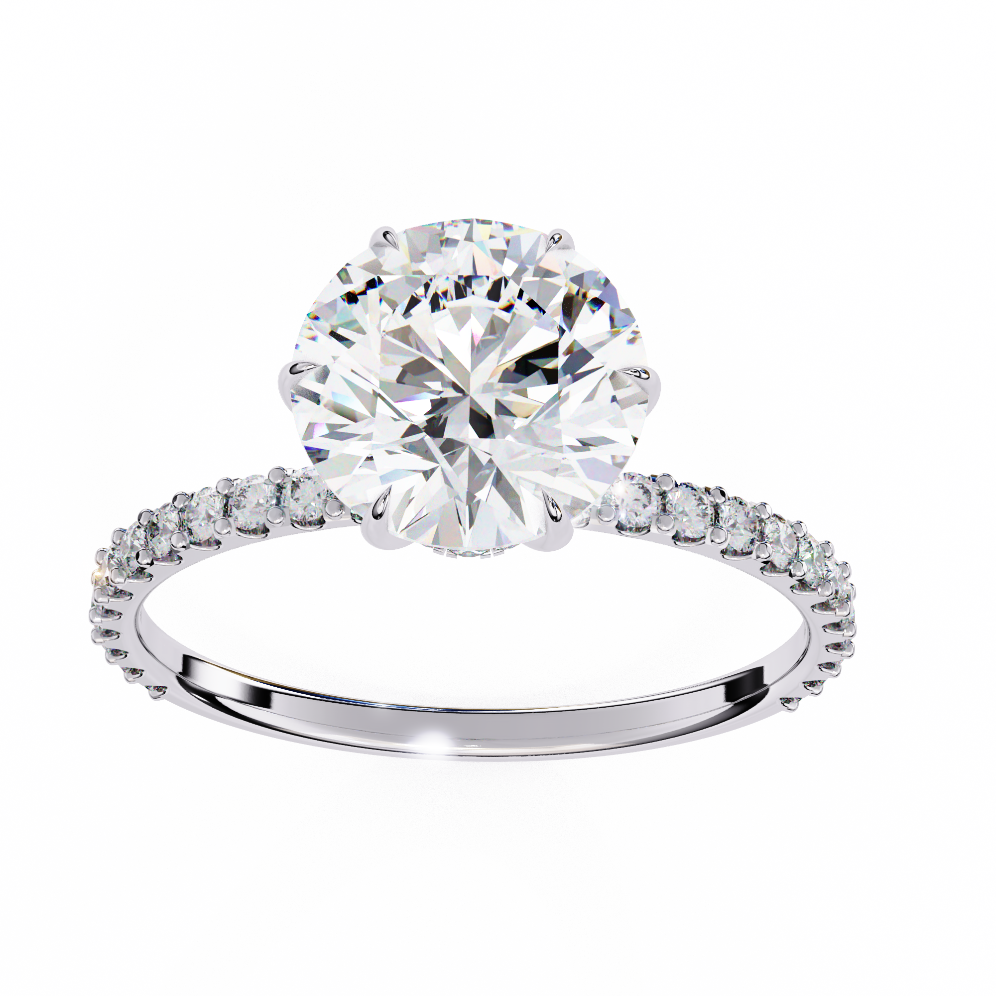 2.215 Carat Round Shape Lab Grown Diamond Solitaire Engagement Ring