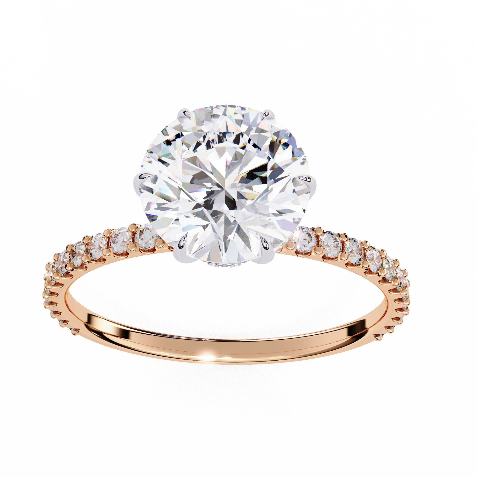 Solitairekart 2.21ct Round Cut Natural Diamond Ring - H Color, VS1 Clarity