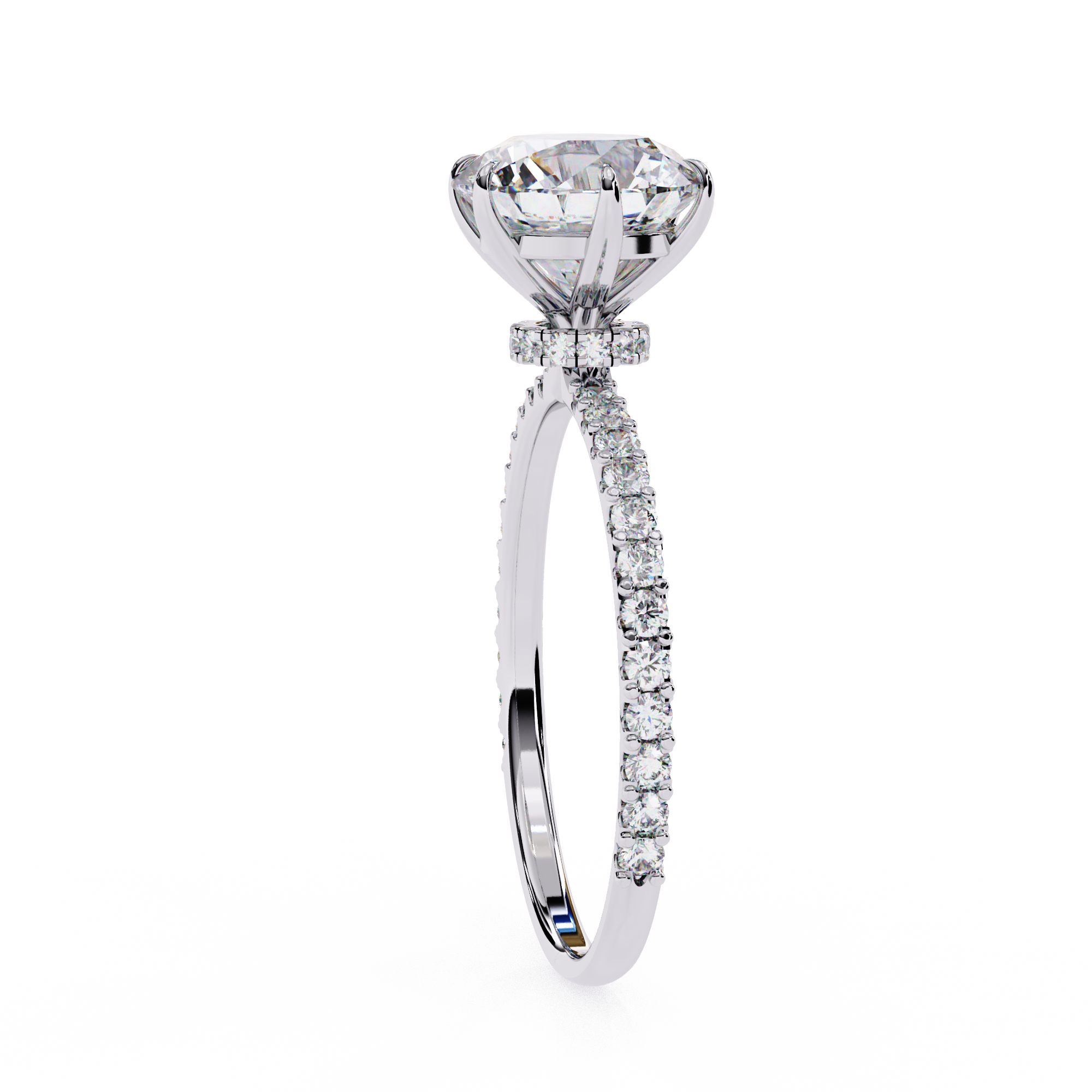 2.215 Carat Round Shape Lab Grown Diamond Solitaire Engagement Ring