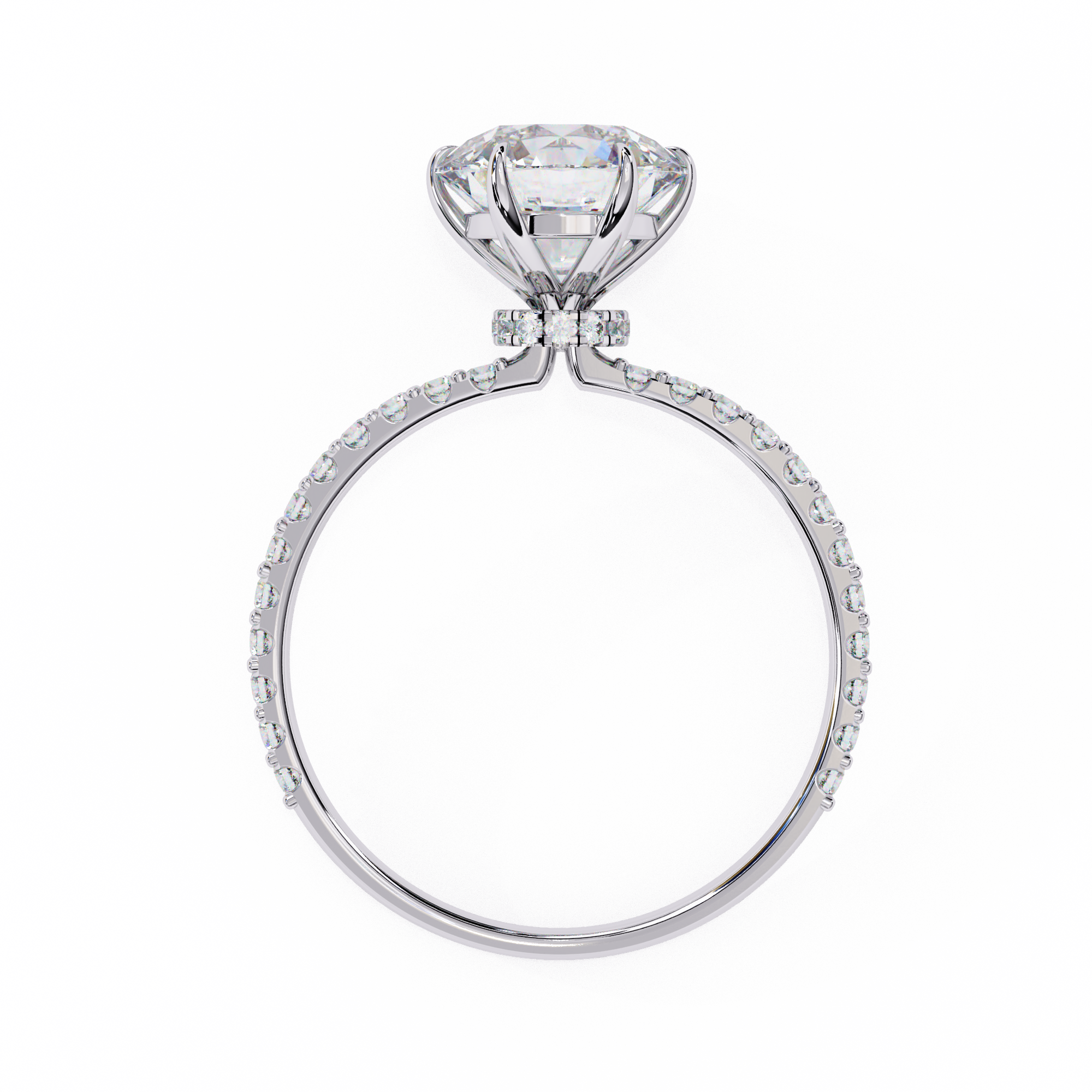 2.215 Carat Round Shape Lab Grown Diamond Solitaire Engagement Ring