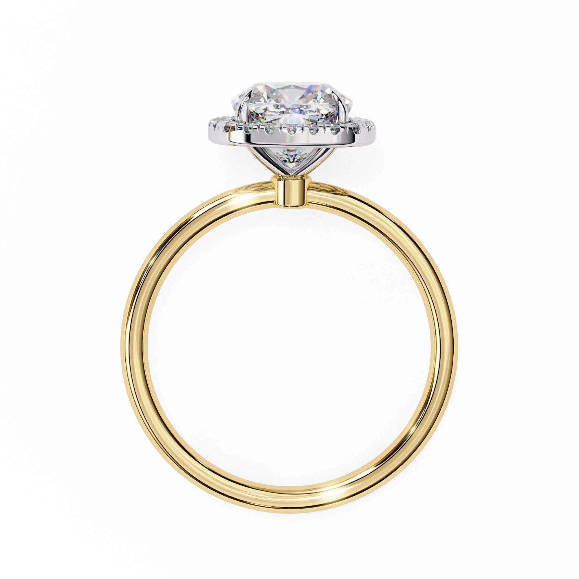 1.91 Carat Cushion Cut Lab Grown Diamond Halo Engagement Ring