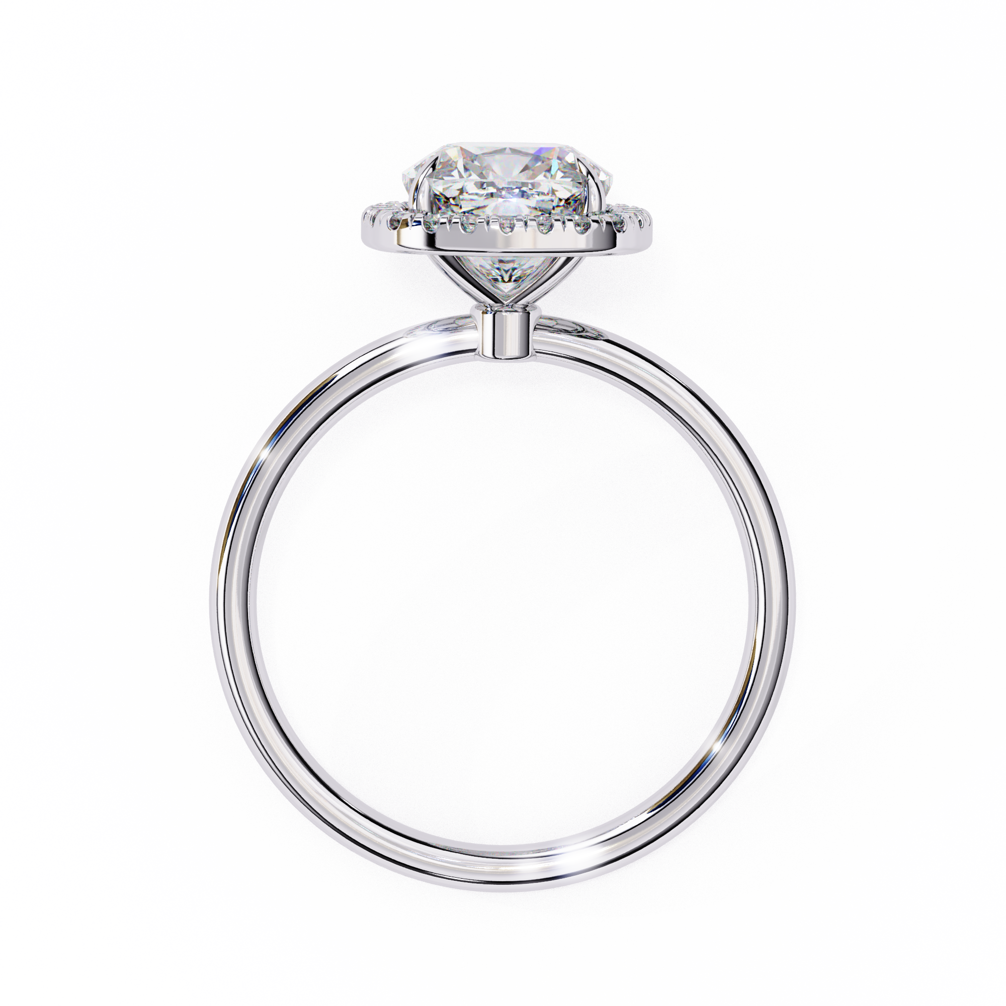1.91 Carat Cushion Cut Lab Grown Diamond Halo Engagement Ring