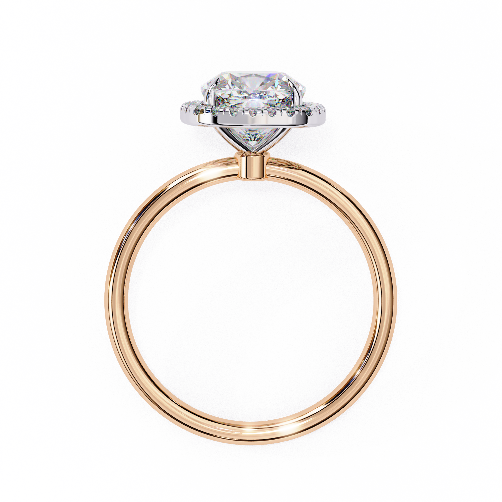 1.91 Carat Cushion Cut Lab Grown Diamond Halo Engagement Ring