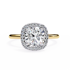 1.91 Carat Cushion Cut Lab Grown Diamond Halo Engagement Ring