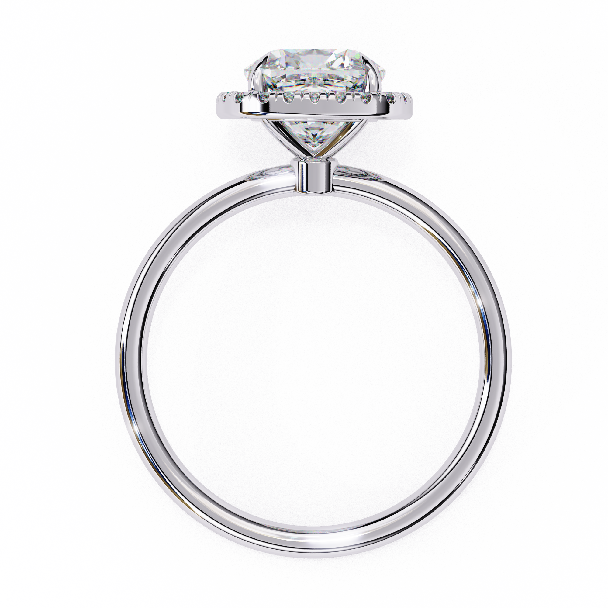 1.91 Carat Cushion Cut Lab Grown Diamond Halo Engagement Ring