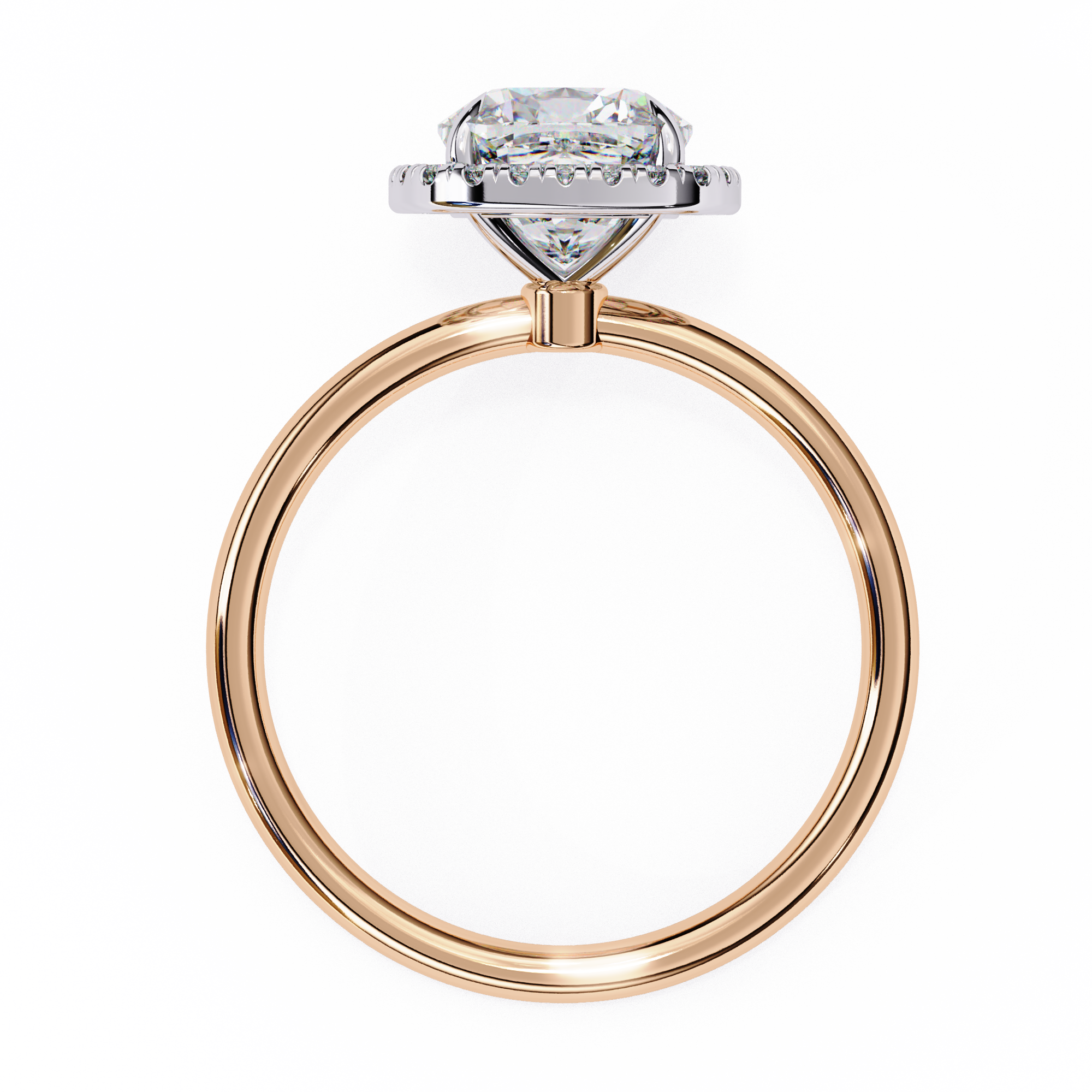 1.91 Carat Cushion Cut Lab Grown Diamond Halo Engagement Ring