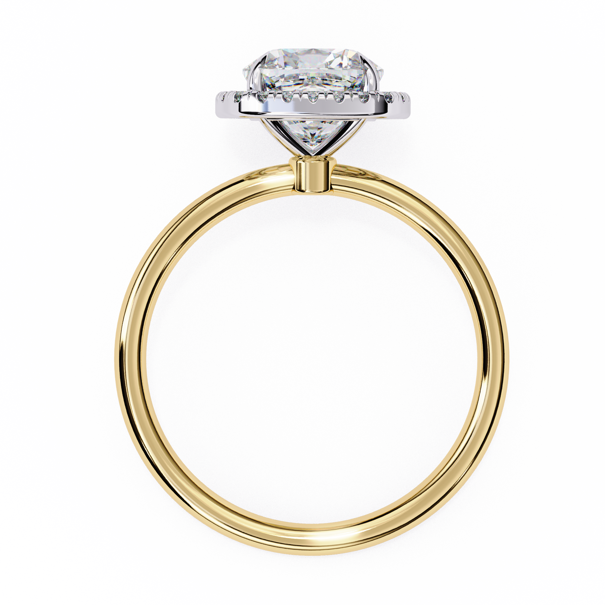 1.91 Carat Cushion Cut Lab Grown Diamond Halo Engagement Ring
