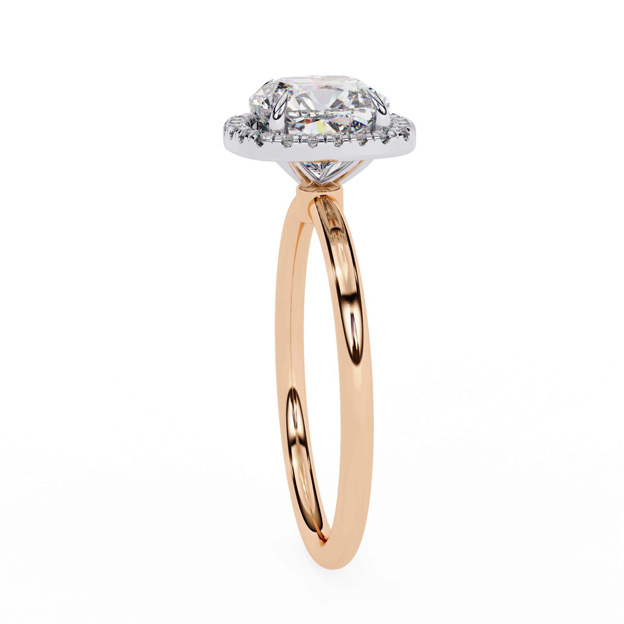 1.91 Carat Cushion Cut Lab Grown Diamond Halo Engagement Ring