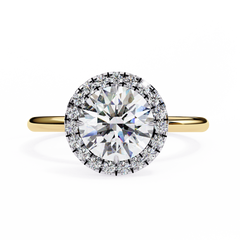 1.68 Carat Round Cut Lab Grown Diamond Halo Engagement Ring