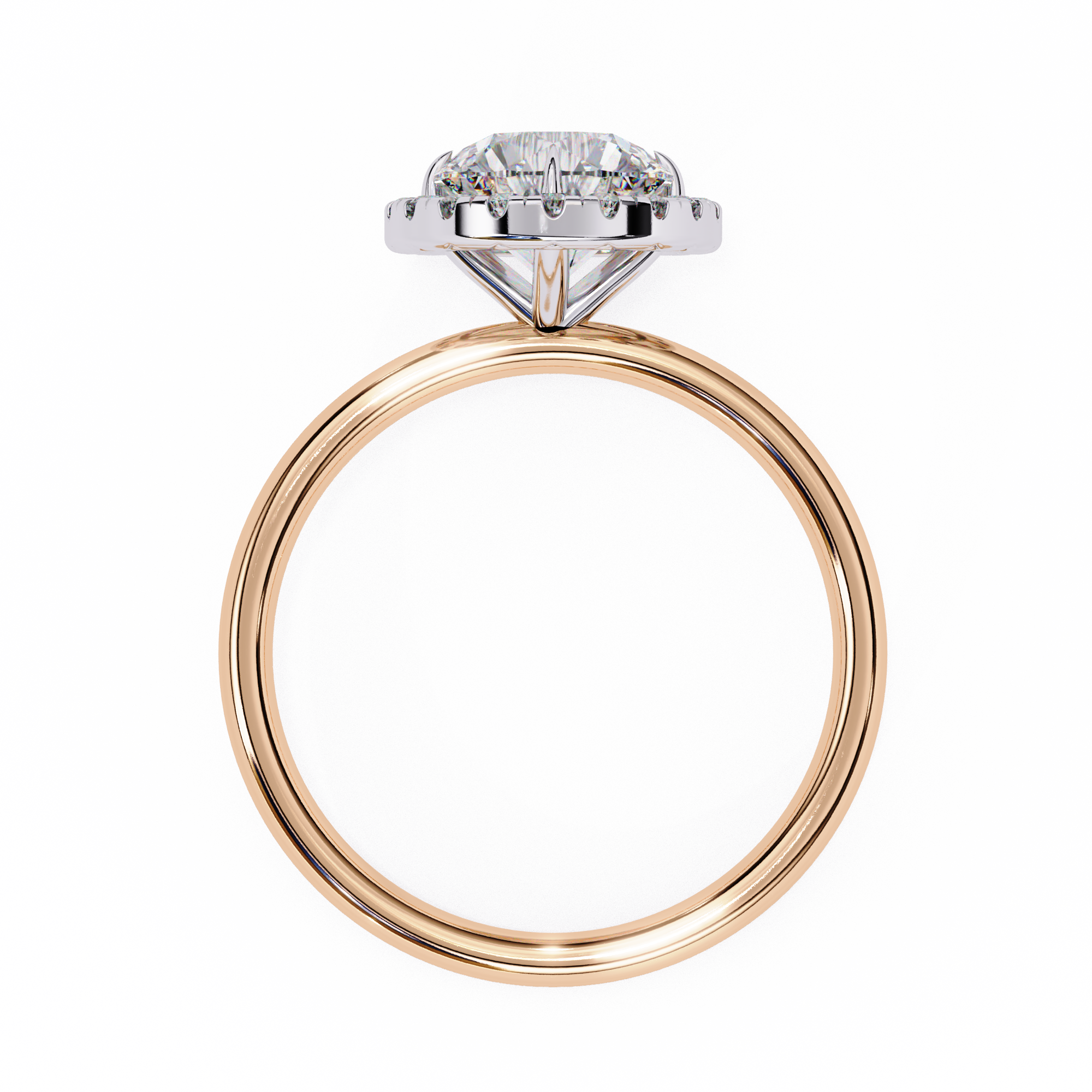 1.68 Carat Round Cut Lab Grown Diamond Halo Engagement Ring