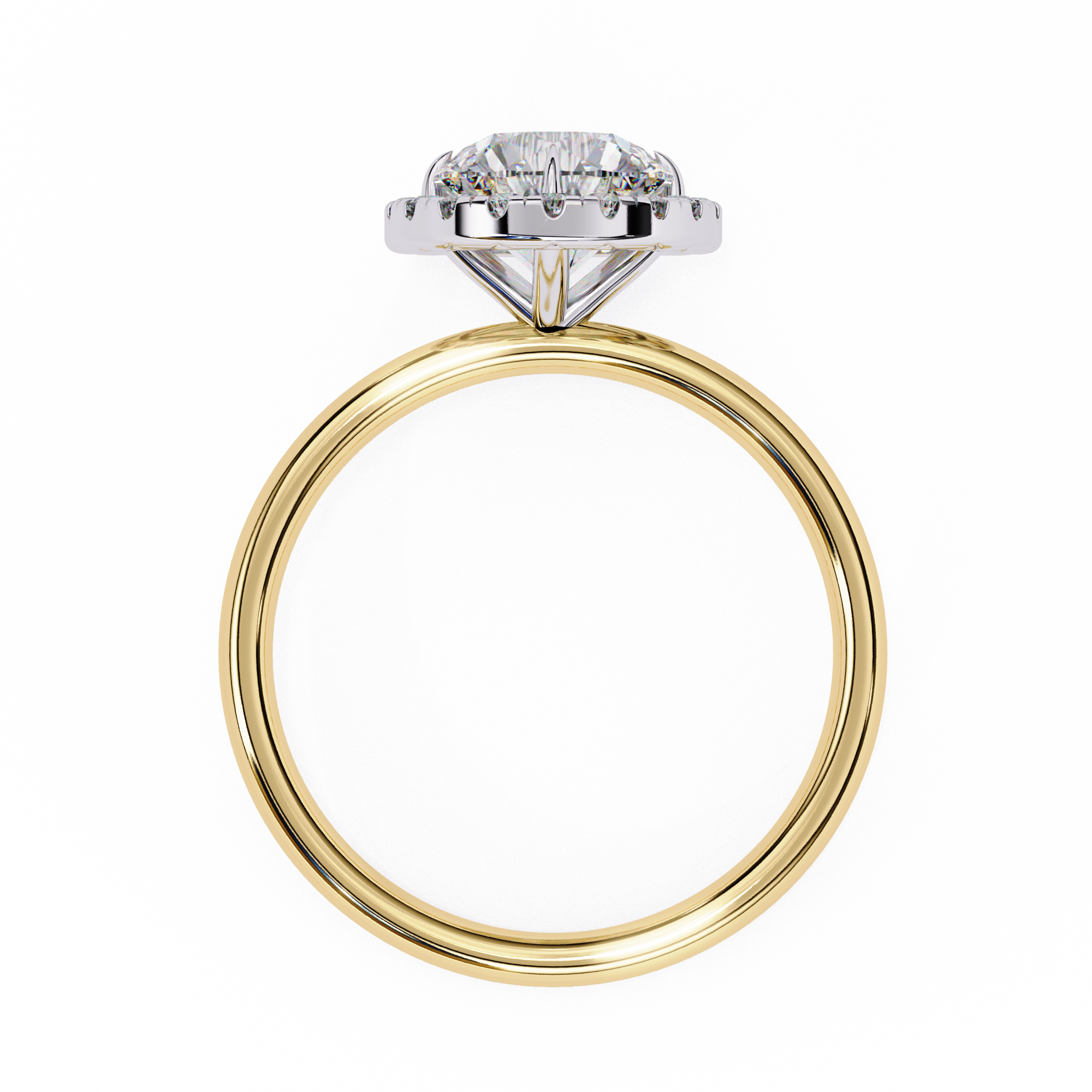 1.68 Carat Round Cut Lab Grown Diamond Halo Engagement Ring