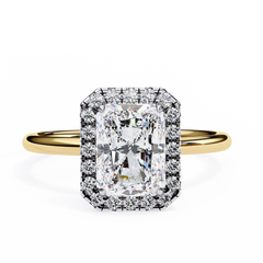 1.96 Carat Radiant Cut Lab Grown Diamond Halo Engagement Ring